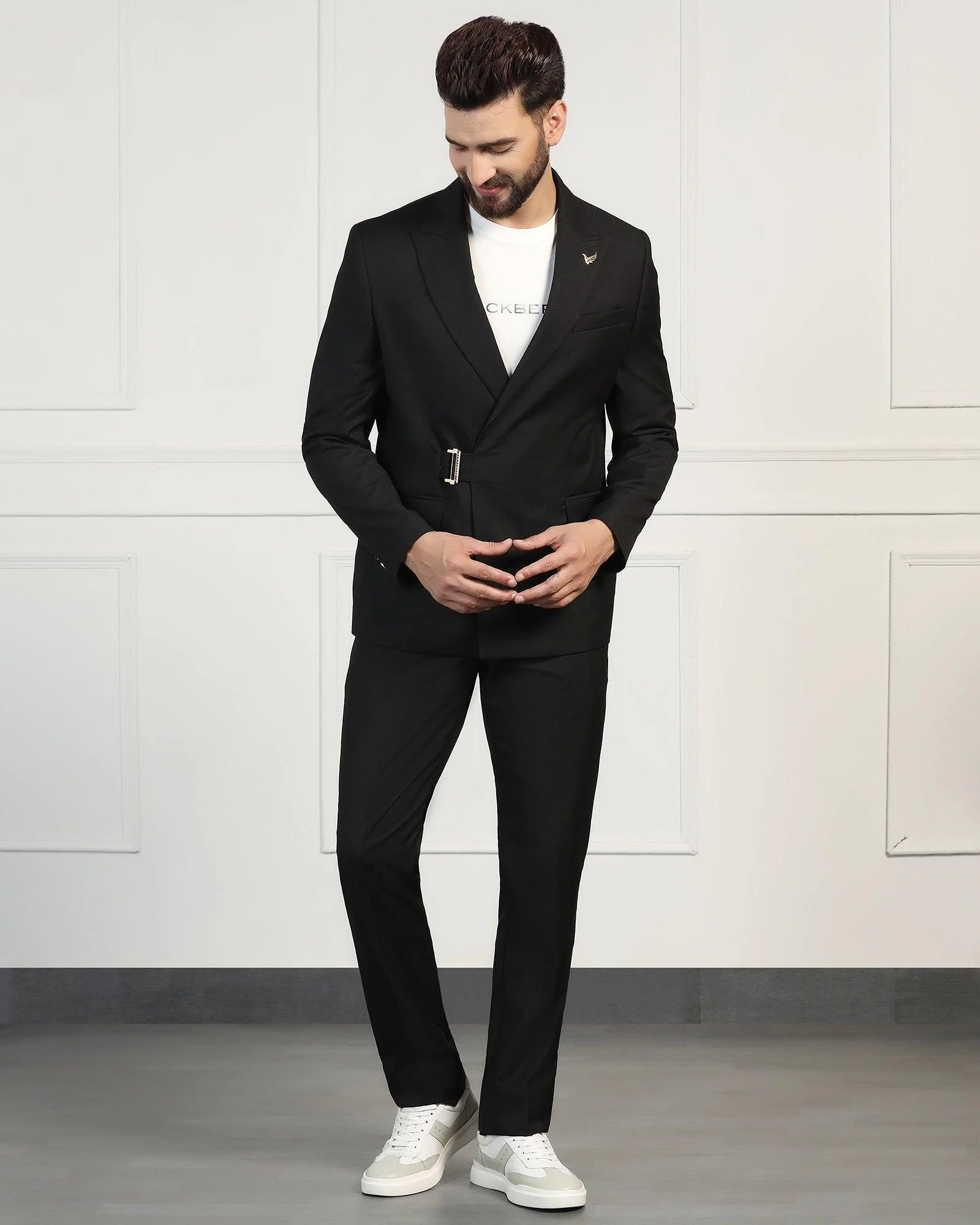 Two Piece Black Solid Formal Suit - Ethan - Image 7