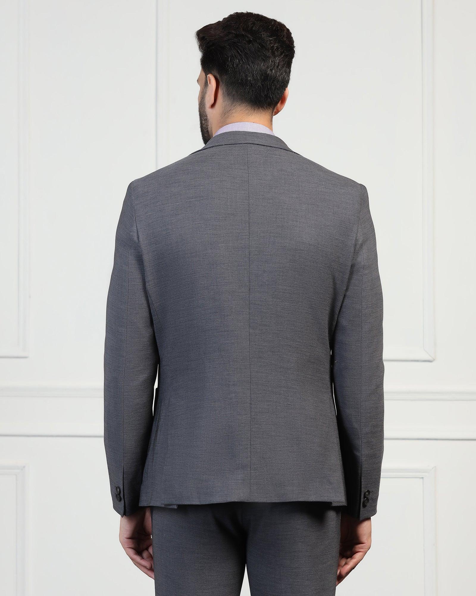Two Piece Charcoal Textured Formal Suit - Drebin - Image 2