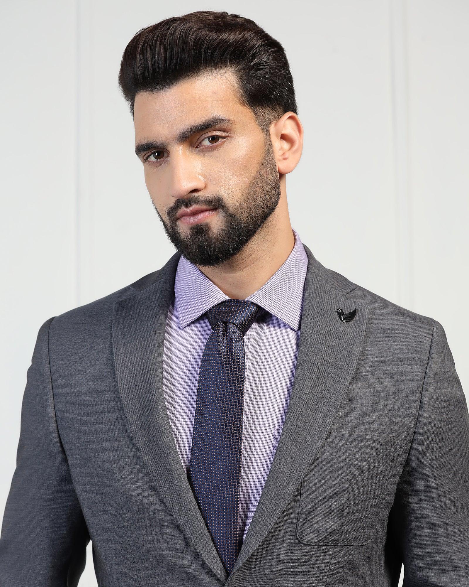 Two Piece Charcoal Textured Formal Suit - Drebin - Image 4