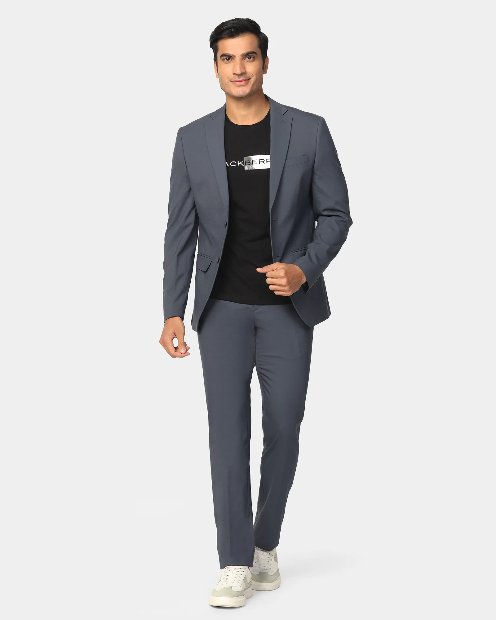 Two Piece Dark Grey Textured Formal Suit - Dave - Image 6