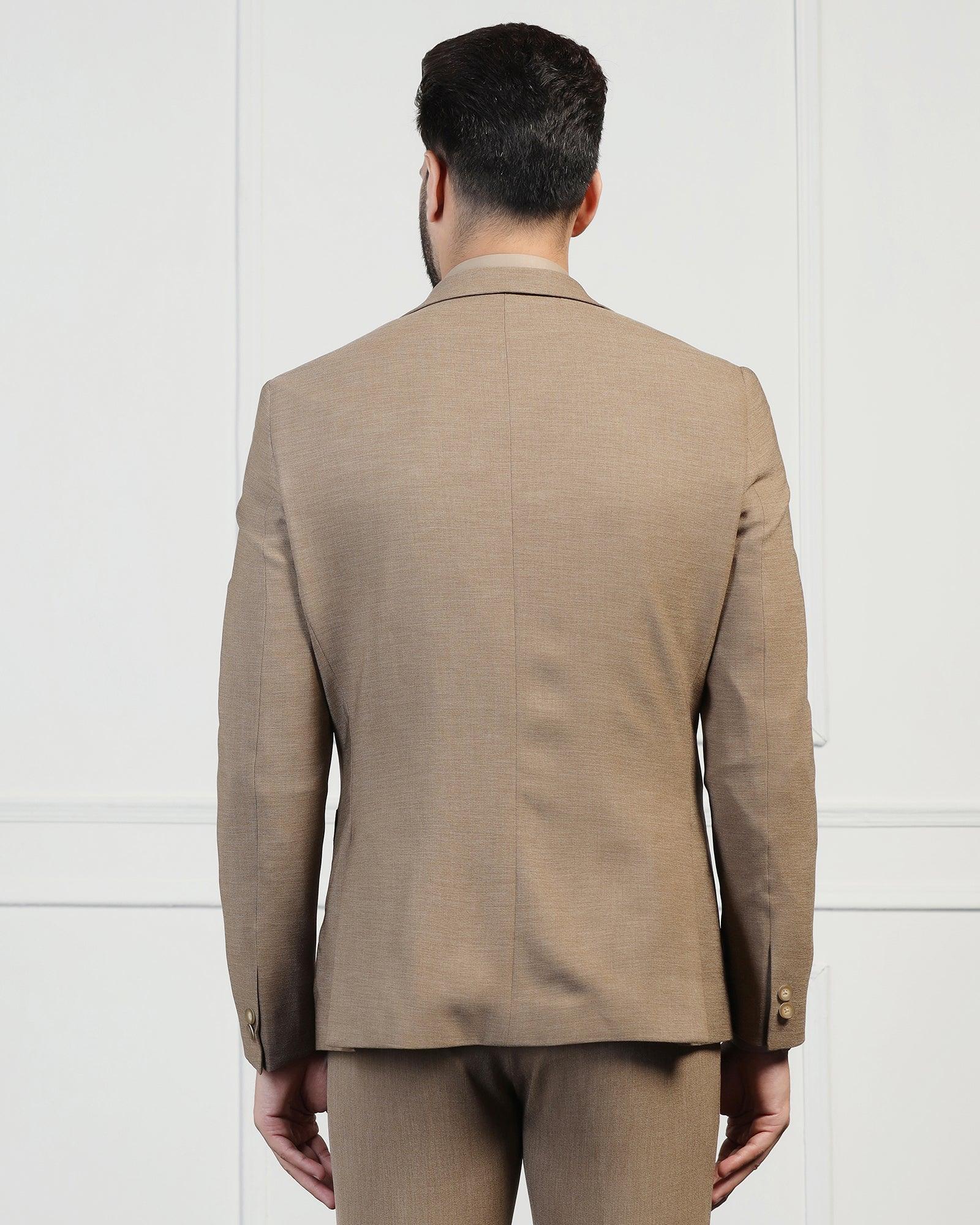 Two Piece Khaki Textured Formal Suit - Drebin - Image 2