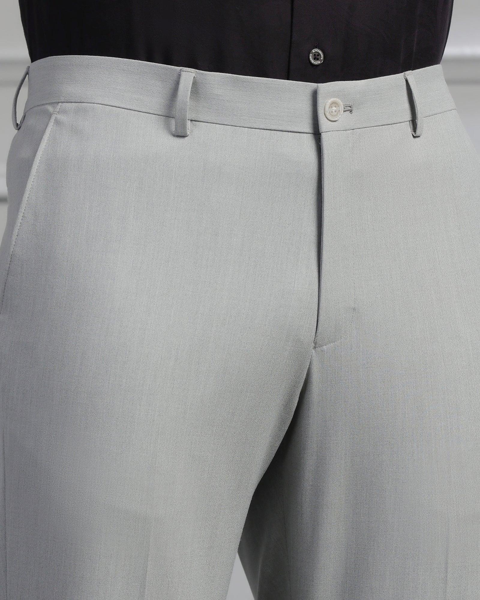 Two Piece Light Grey Solid Formal Suit - Cadera - Image 6