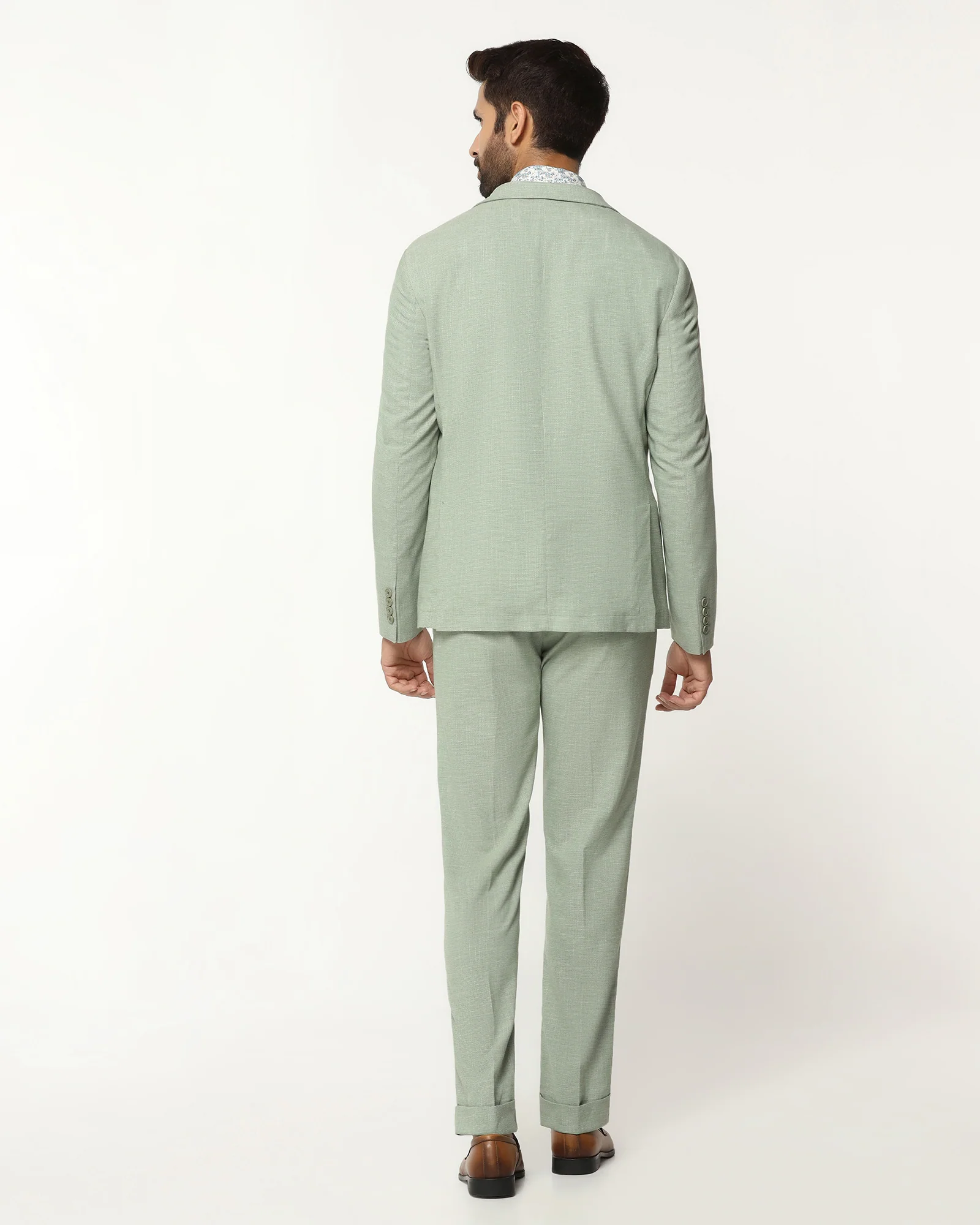 Two Piece Mint Textured Formal Suit - Orcus - Image 2