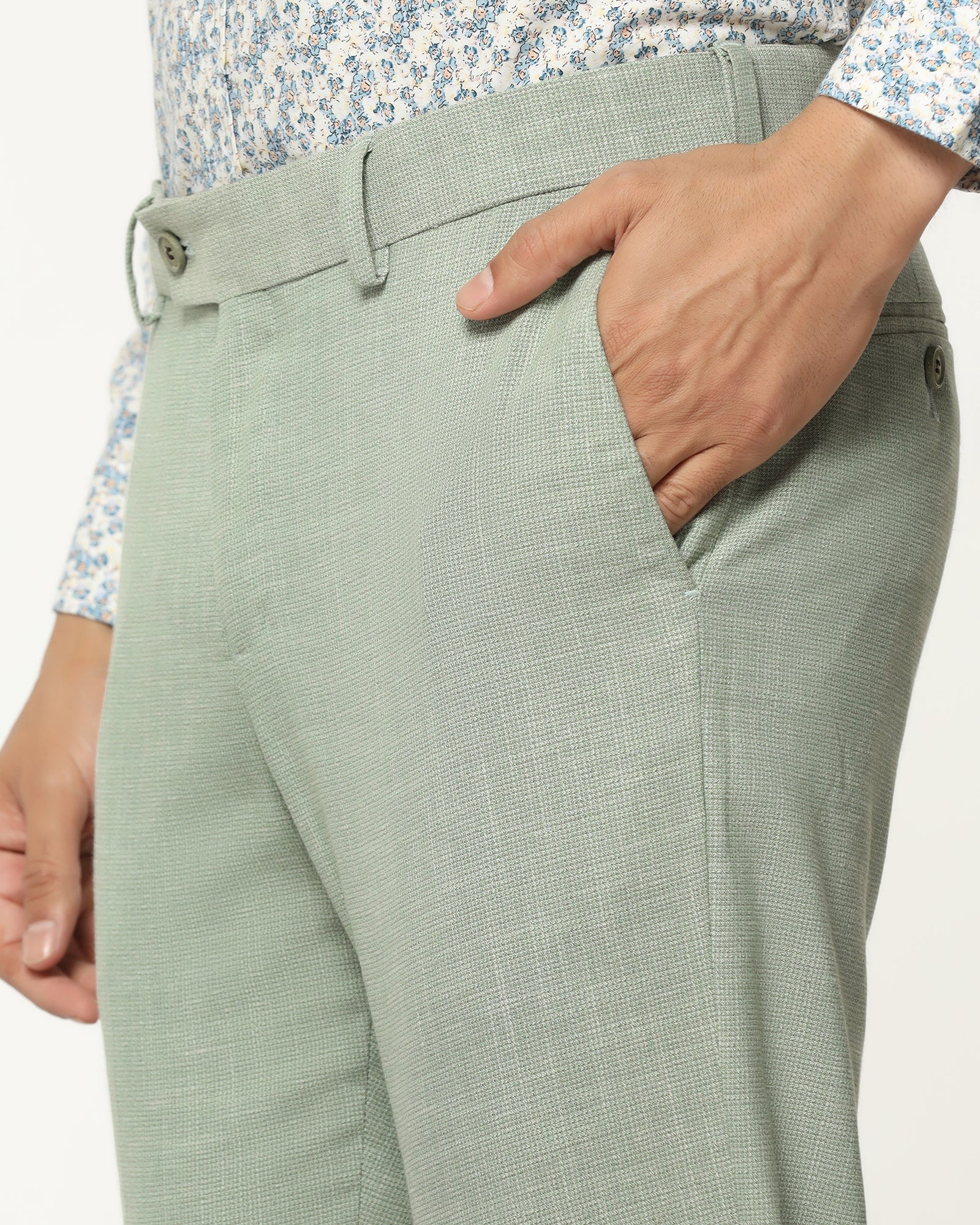 Two Piece Mint Textured Formal Suit - Orcus - Image 5