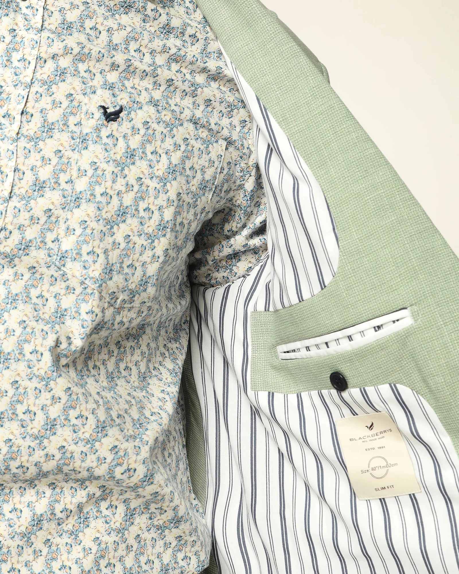 Two Piece Mint Textured Formal Suit - Orcus - Image 9
