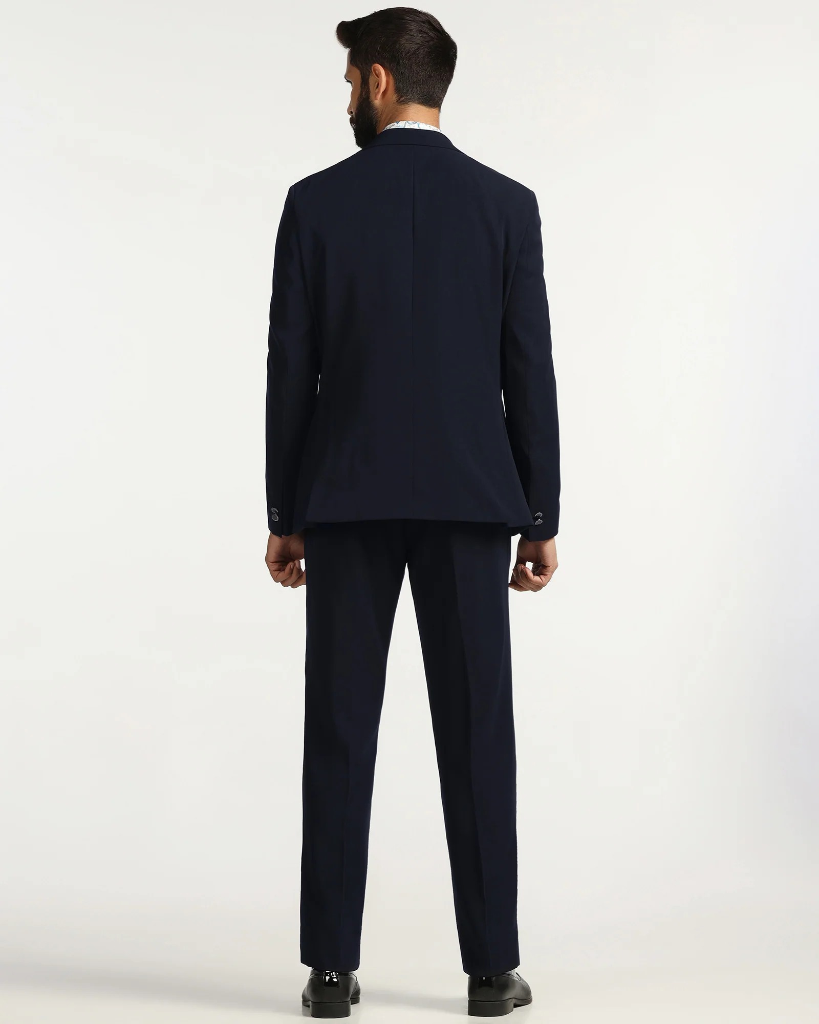 Two Piece Navy Solid Formal Suit - Rhine - Image 2