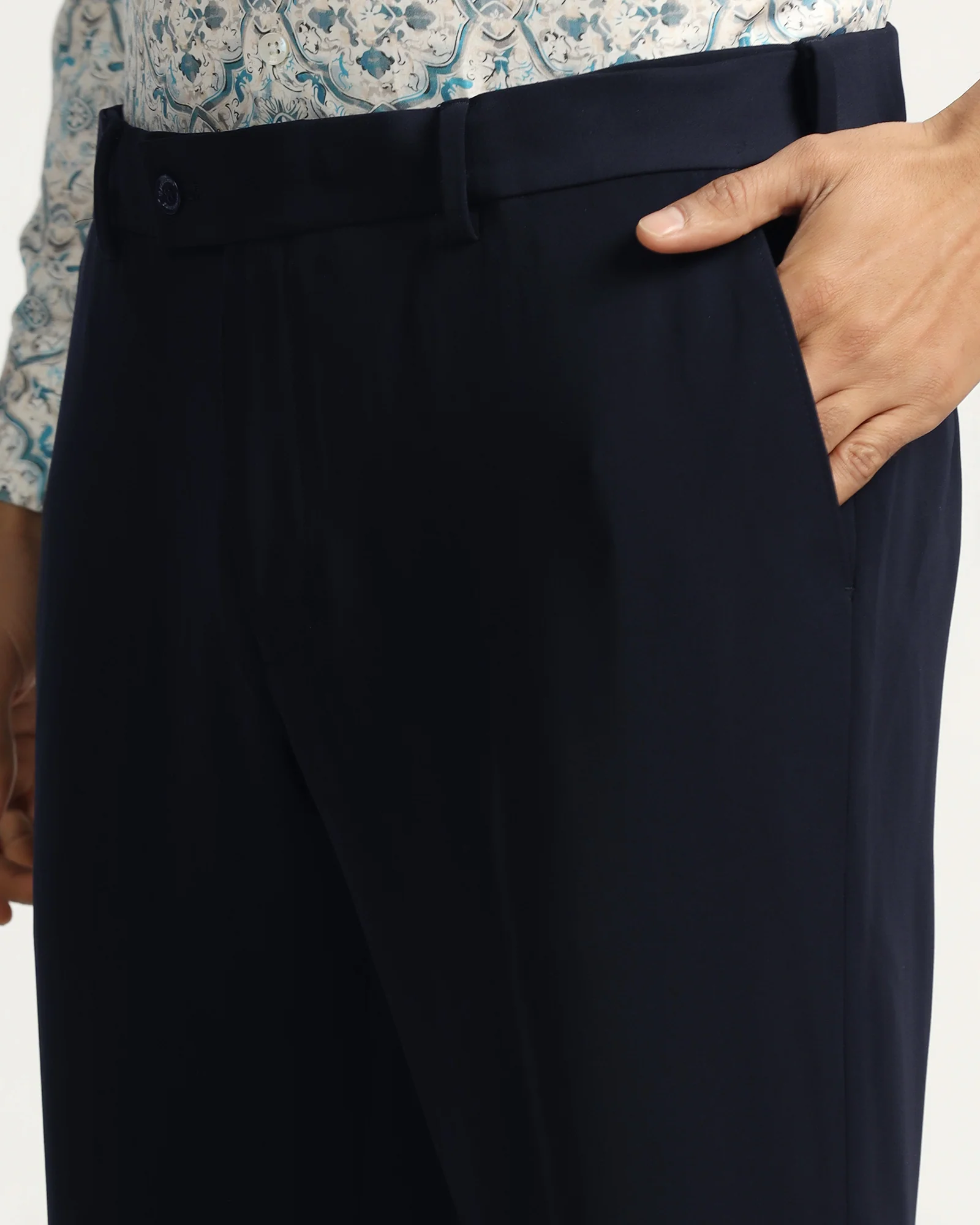 Two Piece Navy Solid Formal Suit - Rhine - Image 5