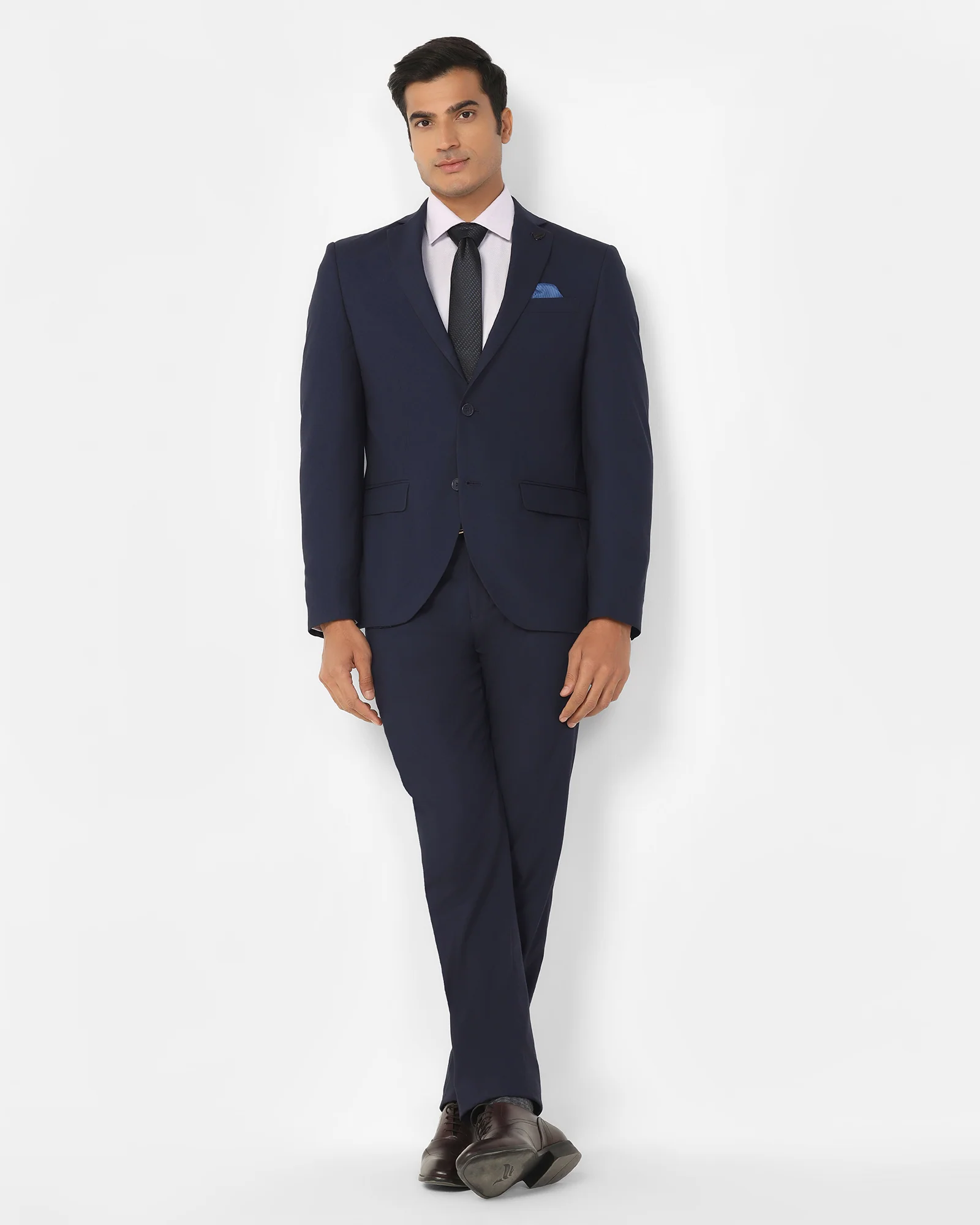 Two Piece Navy Textured Formal Suit - Dave - Image 3