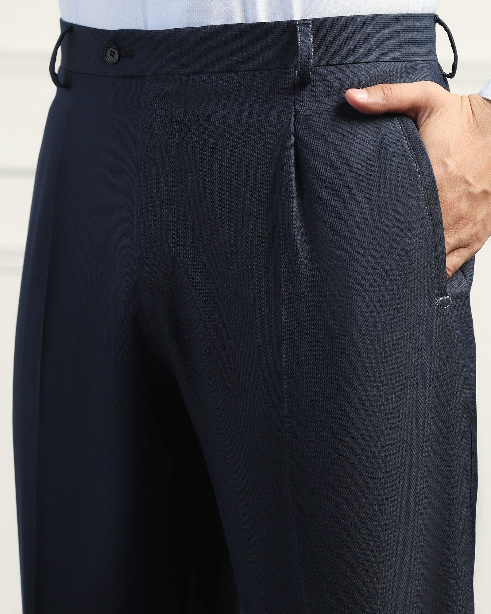 Two Piece Navy Textured Formal Suit - Heimer - Image 5