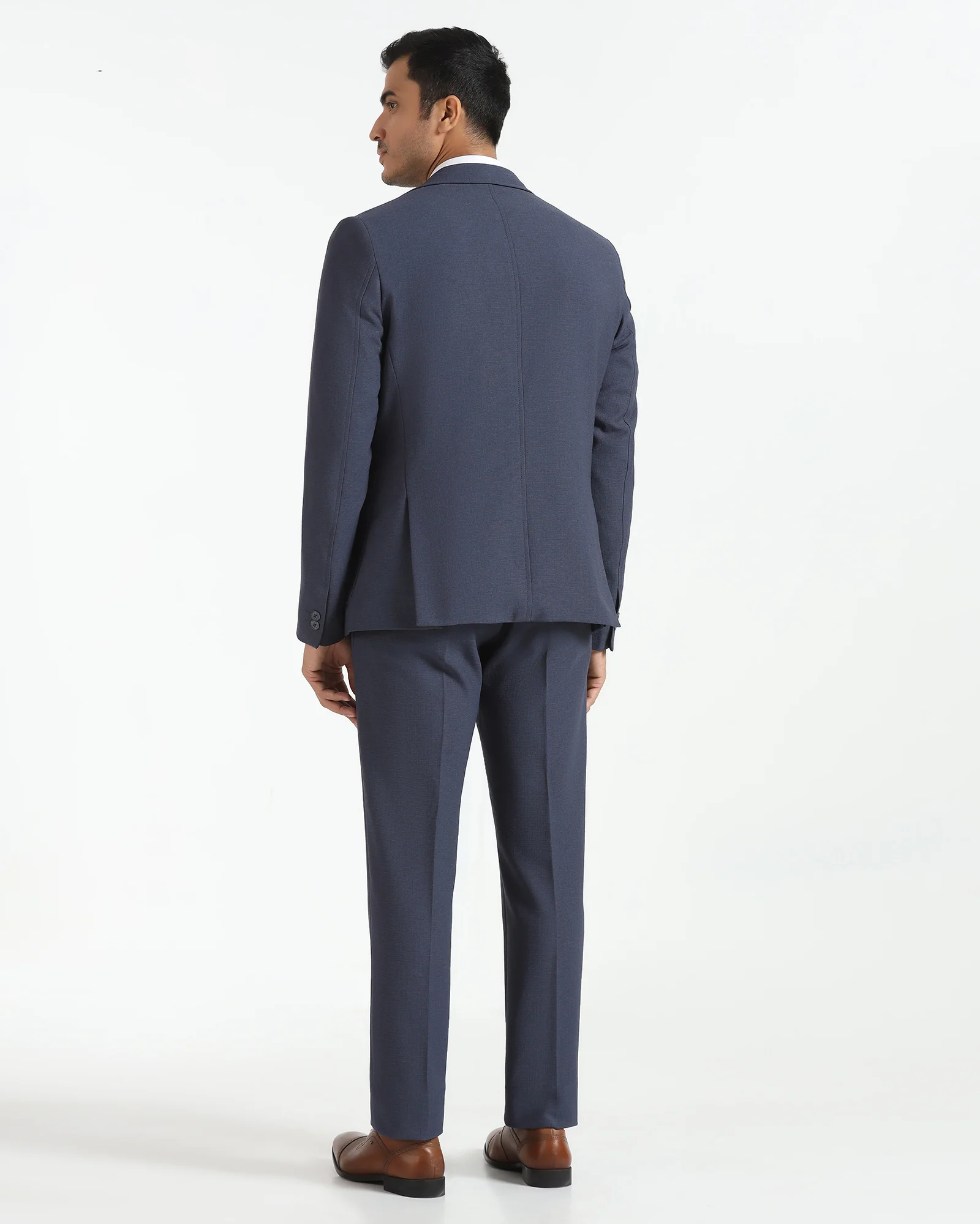 Two Piece Navy Textured Formal Suit - Trevin - Image 2