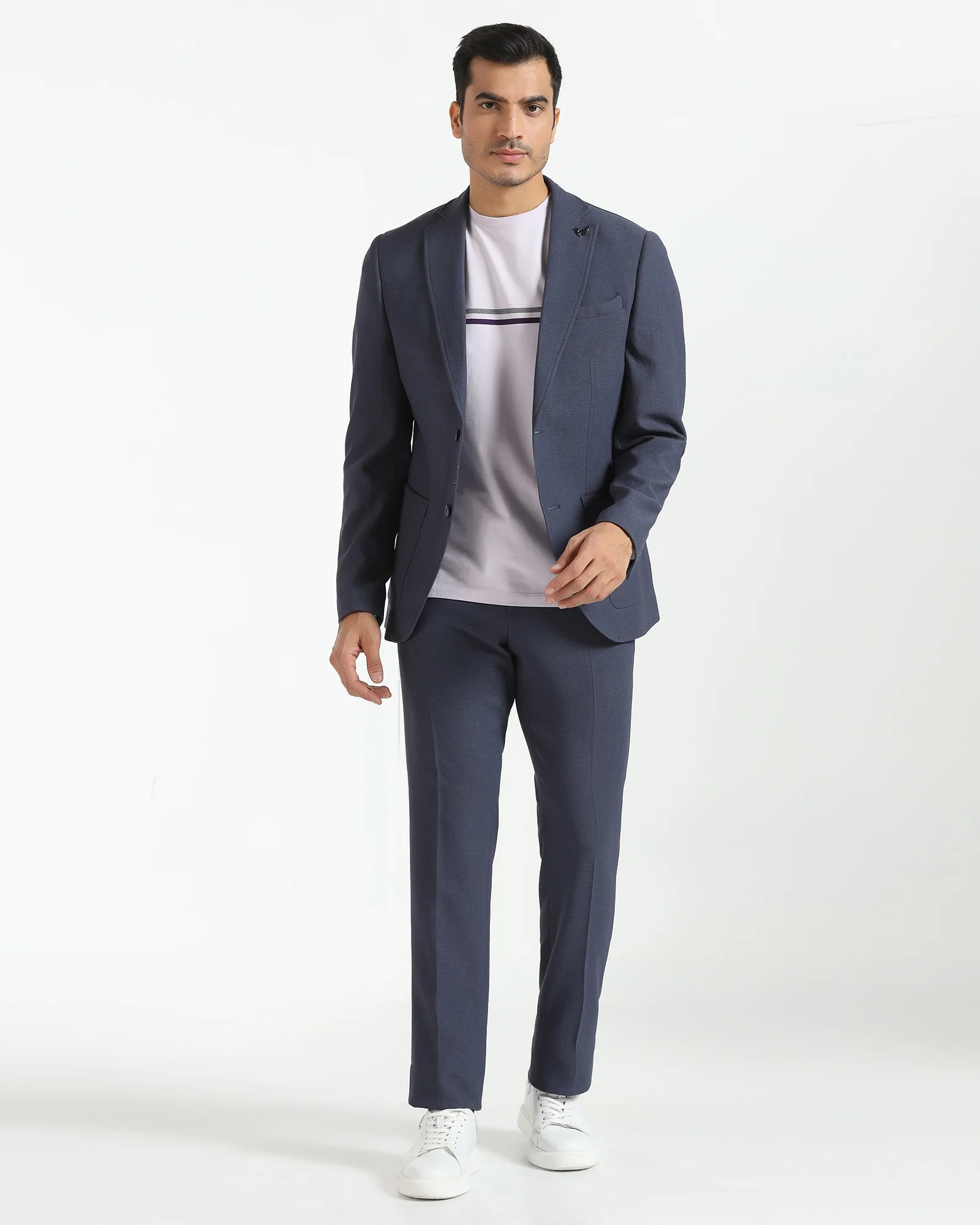 Two Piece Navy Textured Formal Suit - Trevin - Image 7