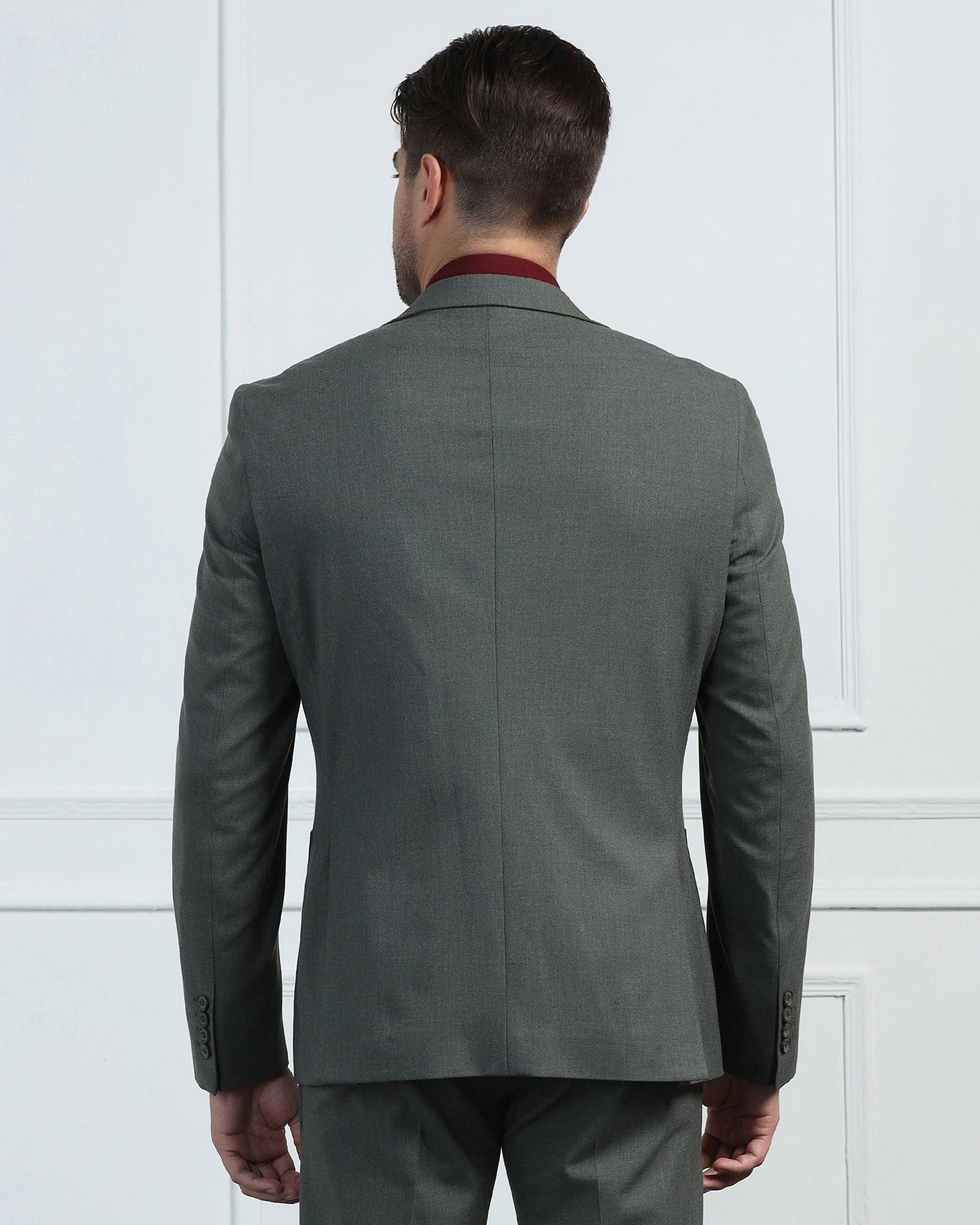 Two Piece Olive Solid Formal Suit - Connor - Image 11