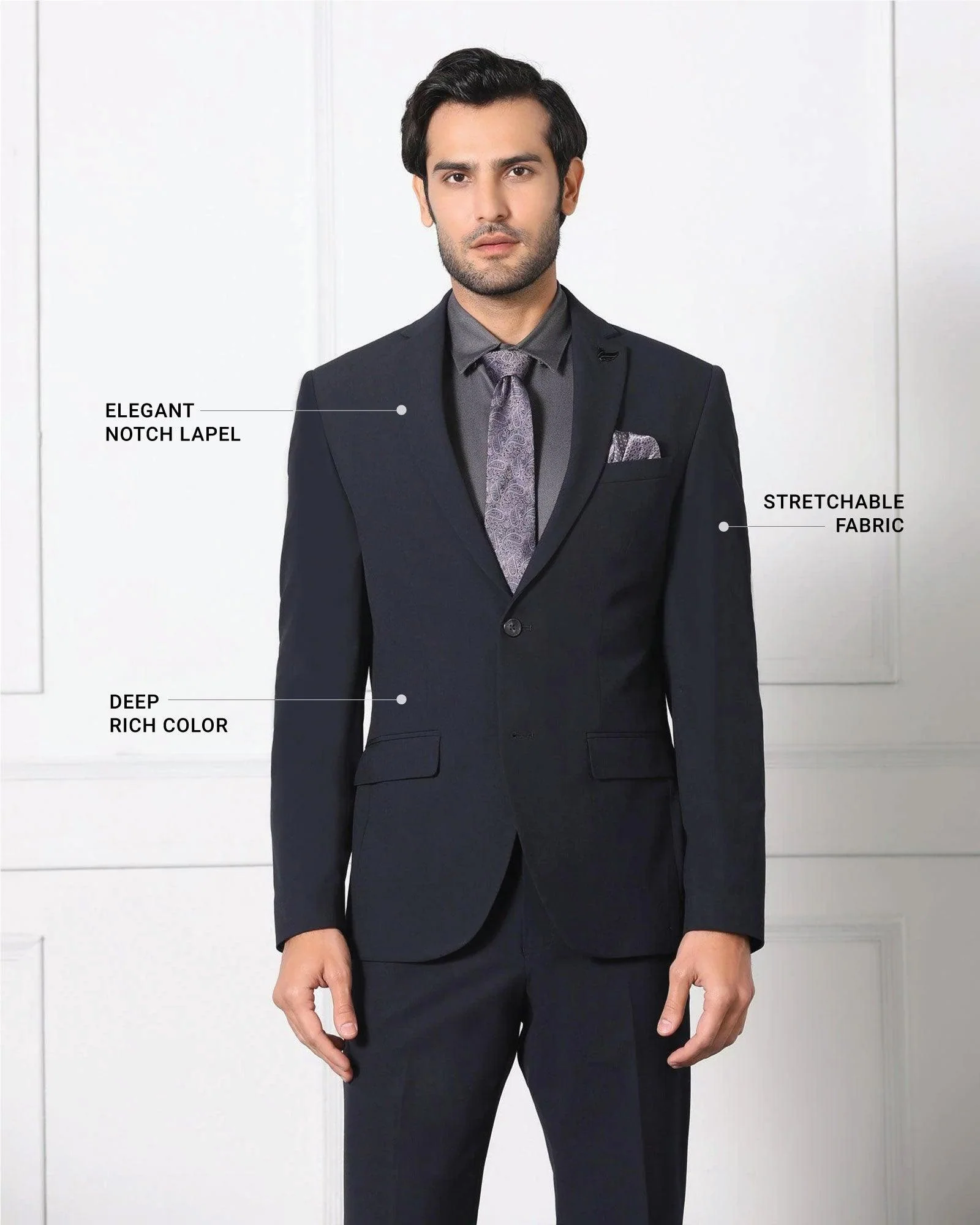 Navy Must Haves Two Piece Solid Suit - Jerret - Image 4