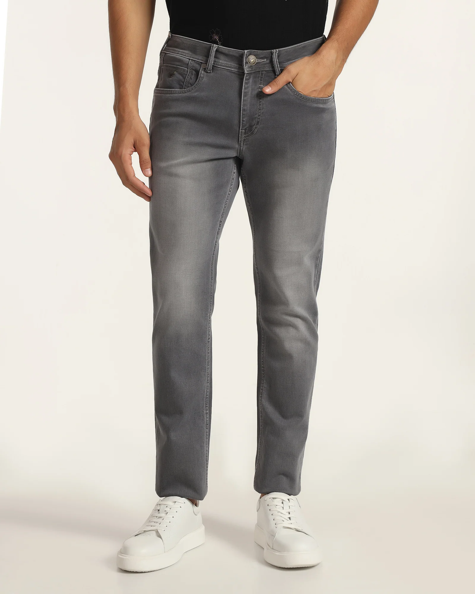 Ultrasoft Slim Comfort Buff Fit Grey Jeans - Sandro - Image 3