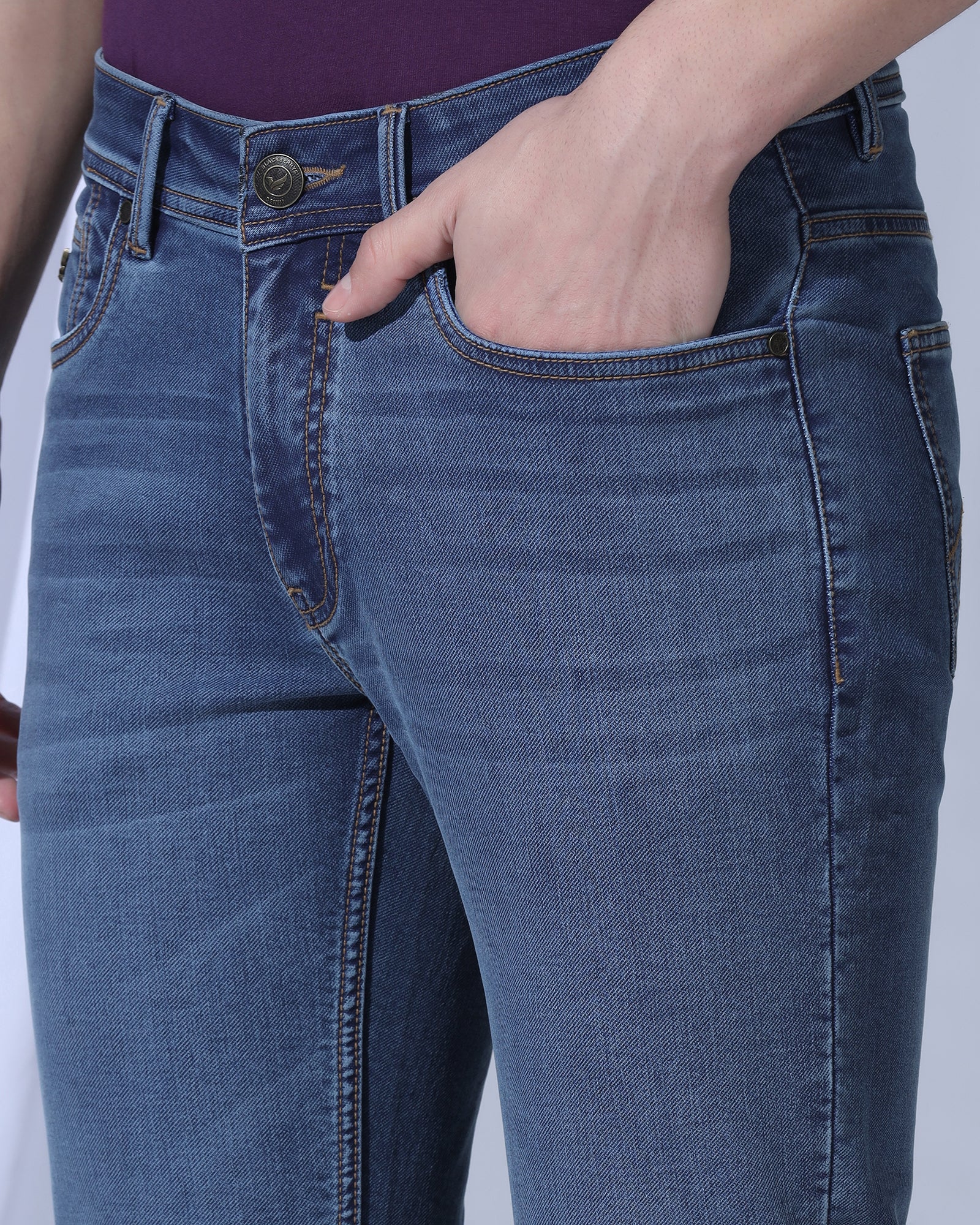 Ultrasoft Slim Comfort Buff Fit Indigo Jeans - Gelbero - Image 4