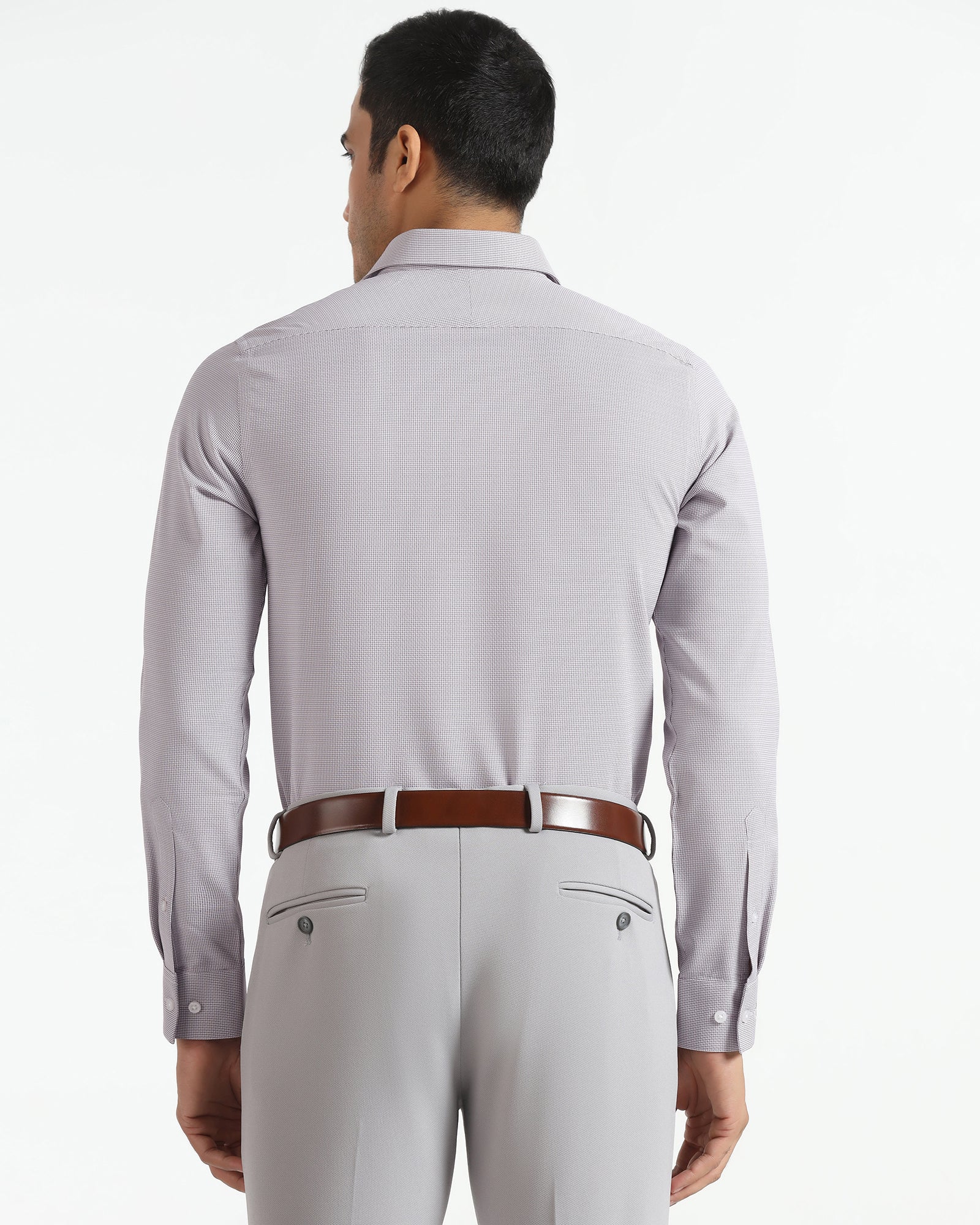 Non Iron Formal Purple Textured Shirt - Ivis - Image 2