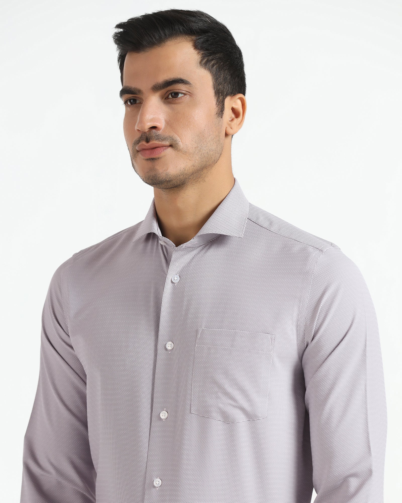 Non Iron Formal Purple Textured Shirt - Ivis - Image 4