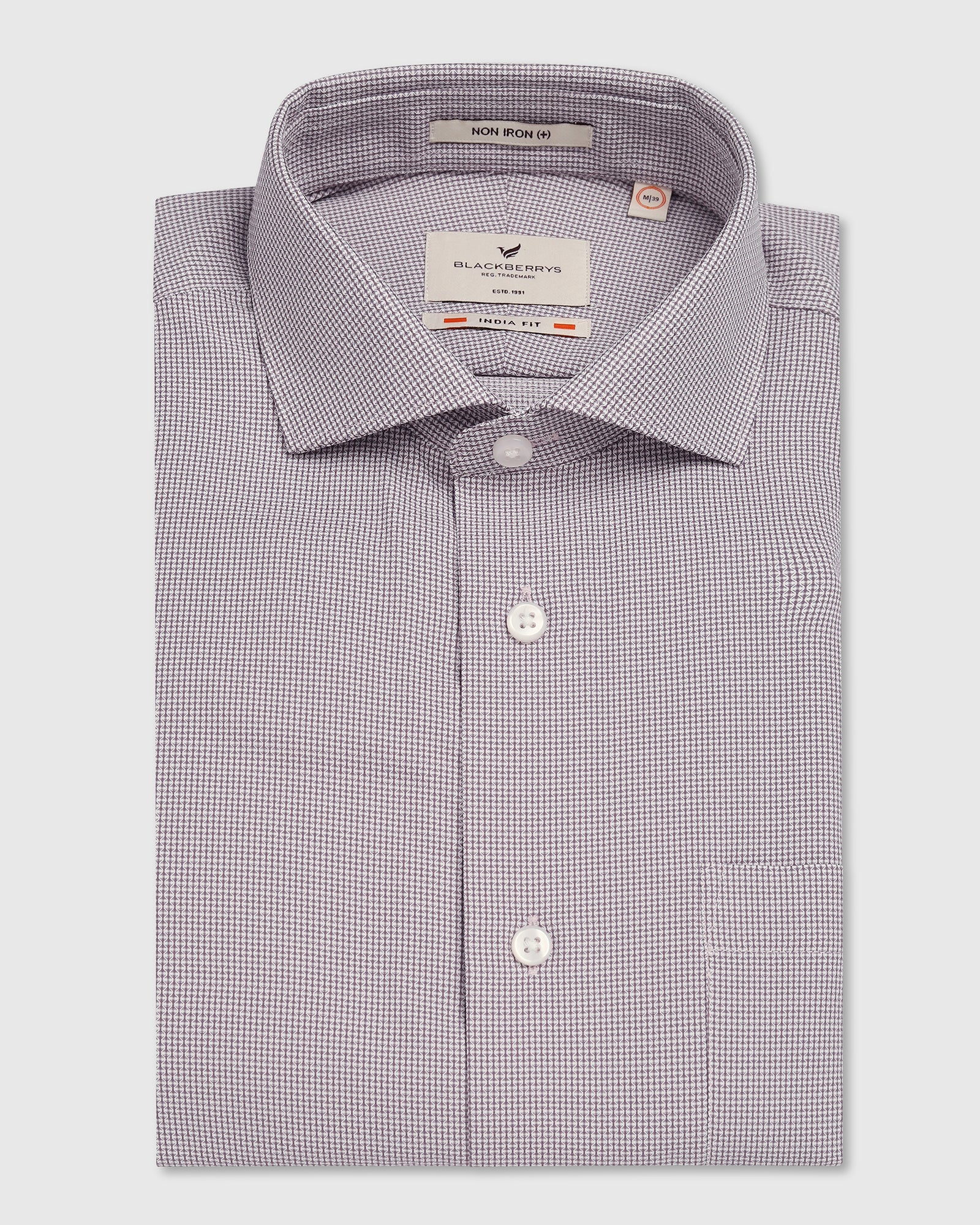 Non Iron Formal Purple Textured Shirt - Ivis - Image 5