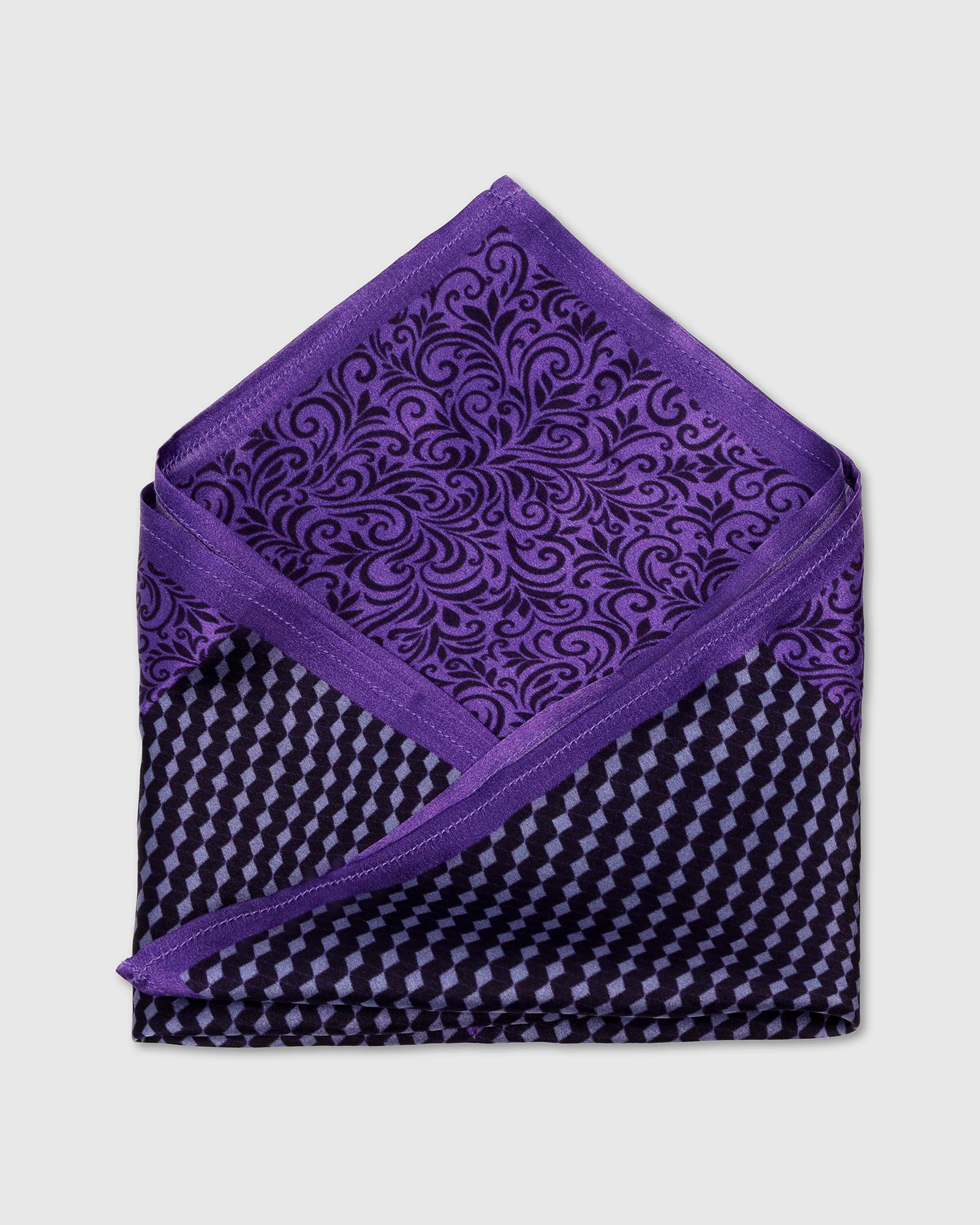 Violet Printed Pocket Square - Walena - Image 3
