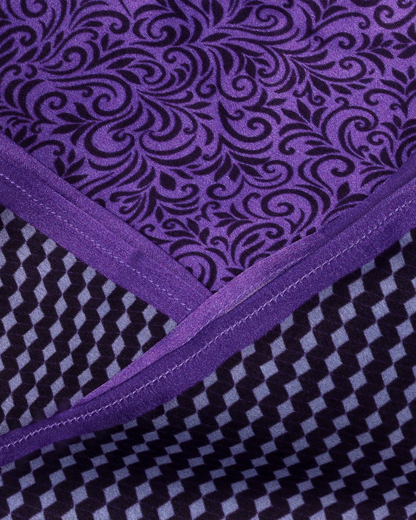 Violet Printed Pocket Square - Walena - Image 4