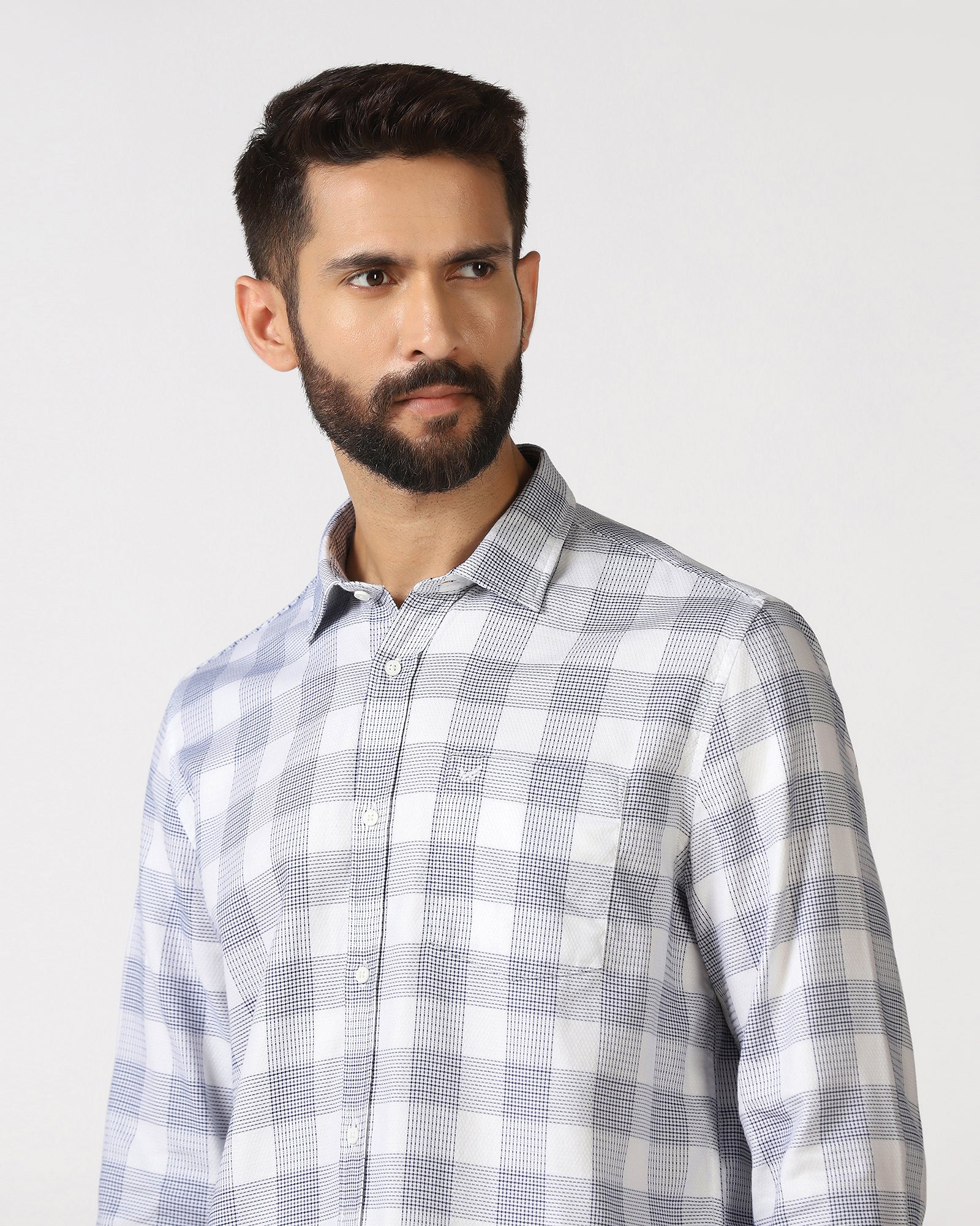 White Check Shirt - Recom - Image 4
