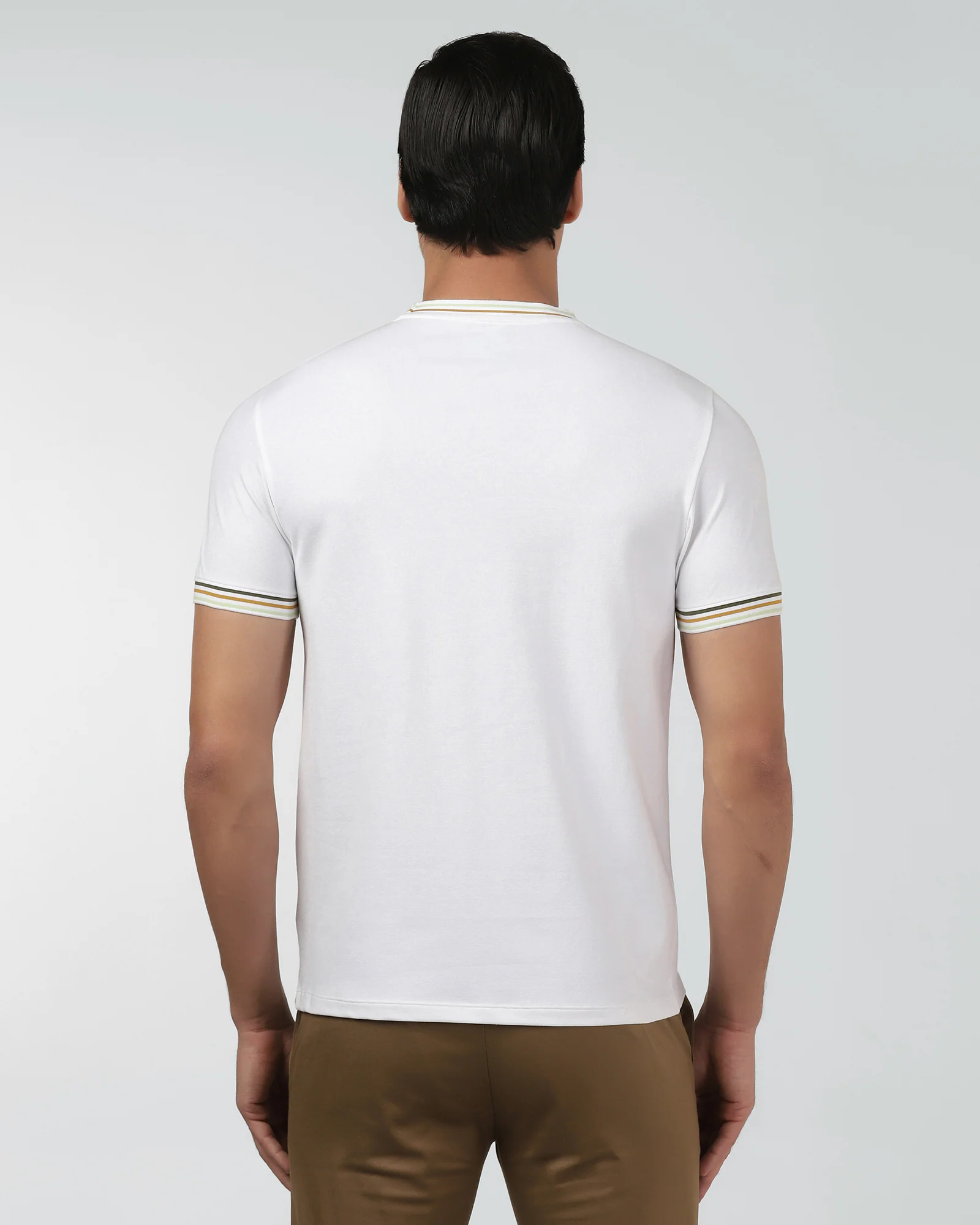 White Crew Neck Solid T-Shirt - Bellatrix - Image 2