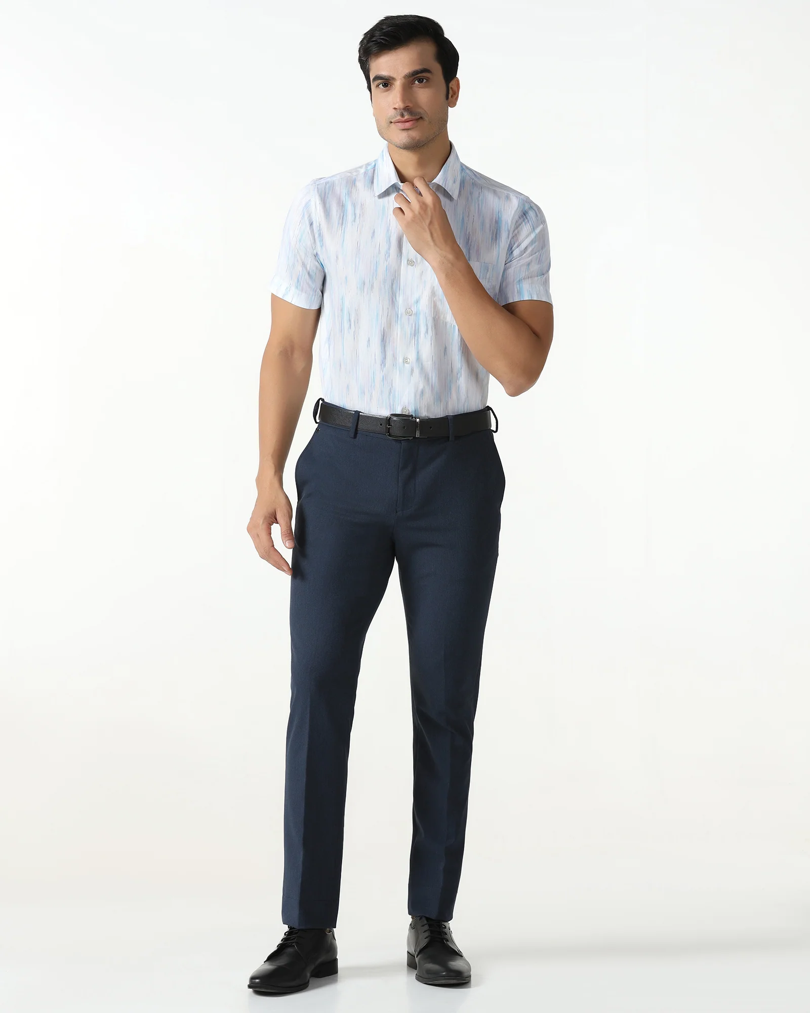 White Half Sleeve Printed Shirt - Siena