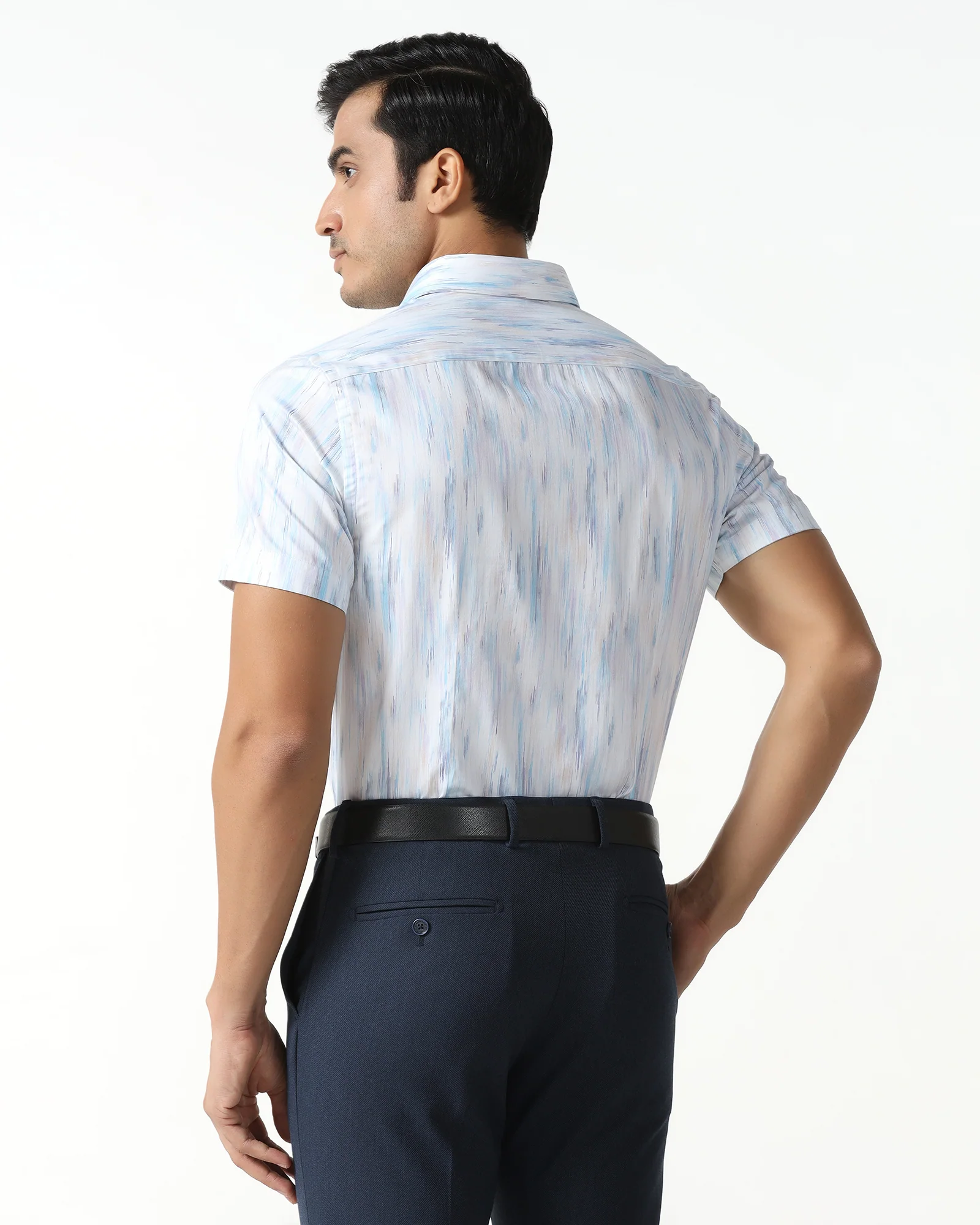 White Half Sleeve Printed Shirt - Siena - Image 2