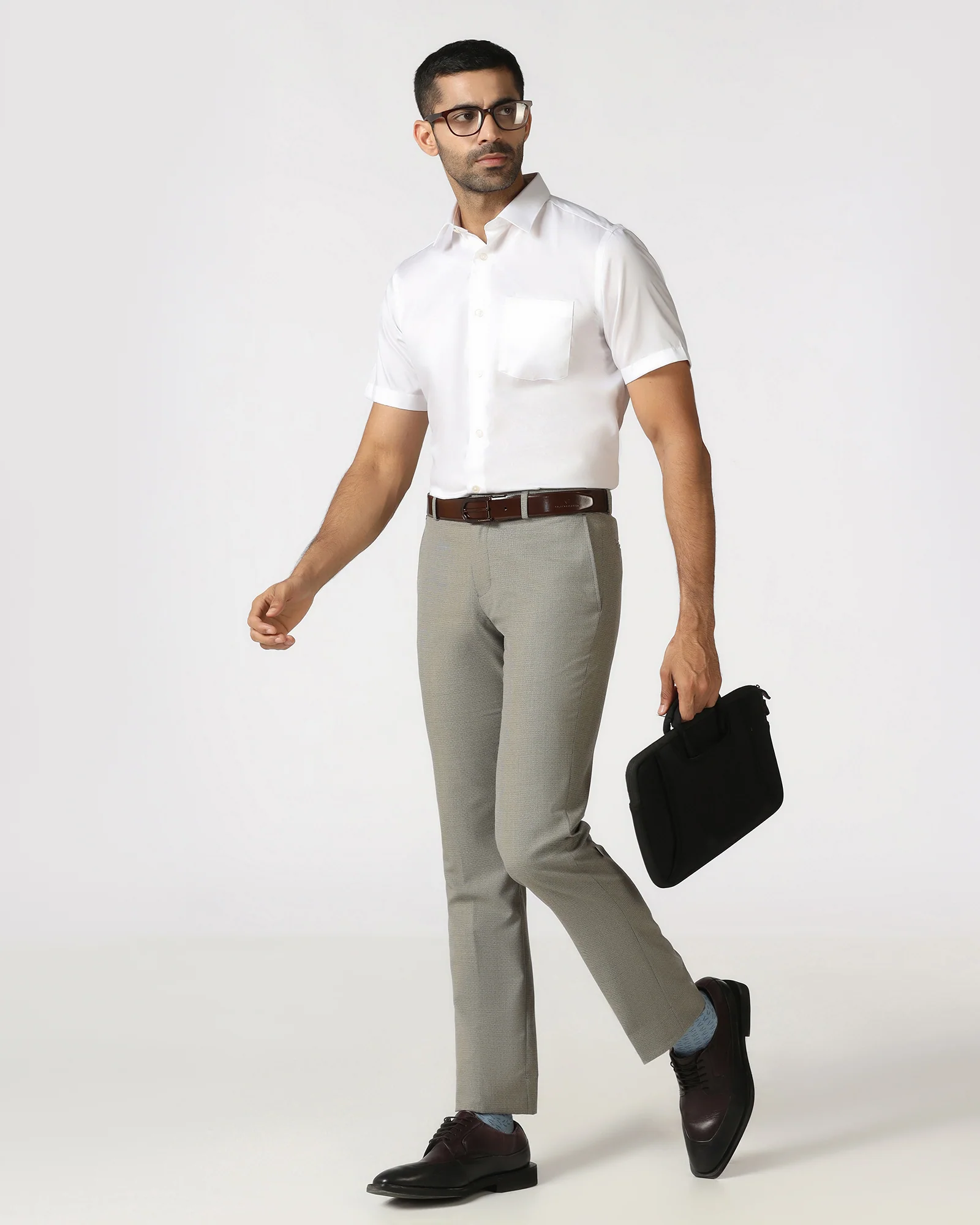 White Half Sleeve Solid Shirt - Dawn - Image 8
