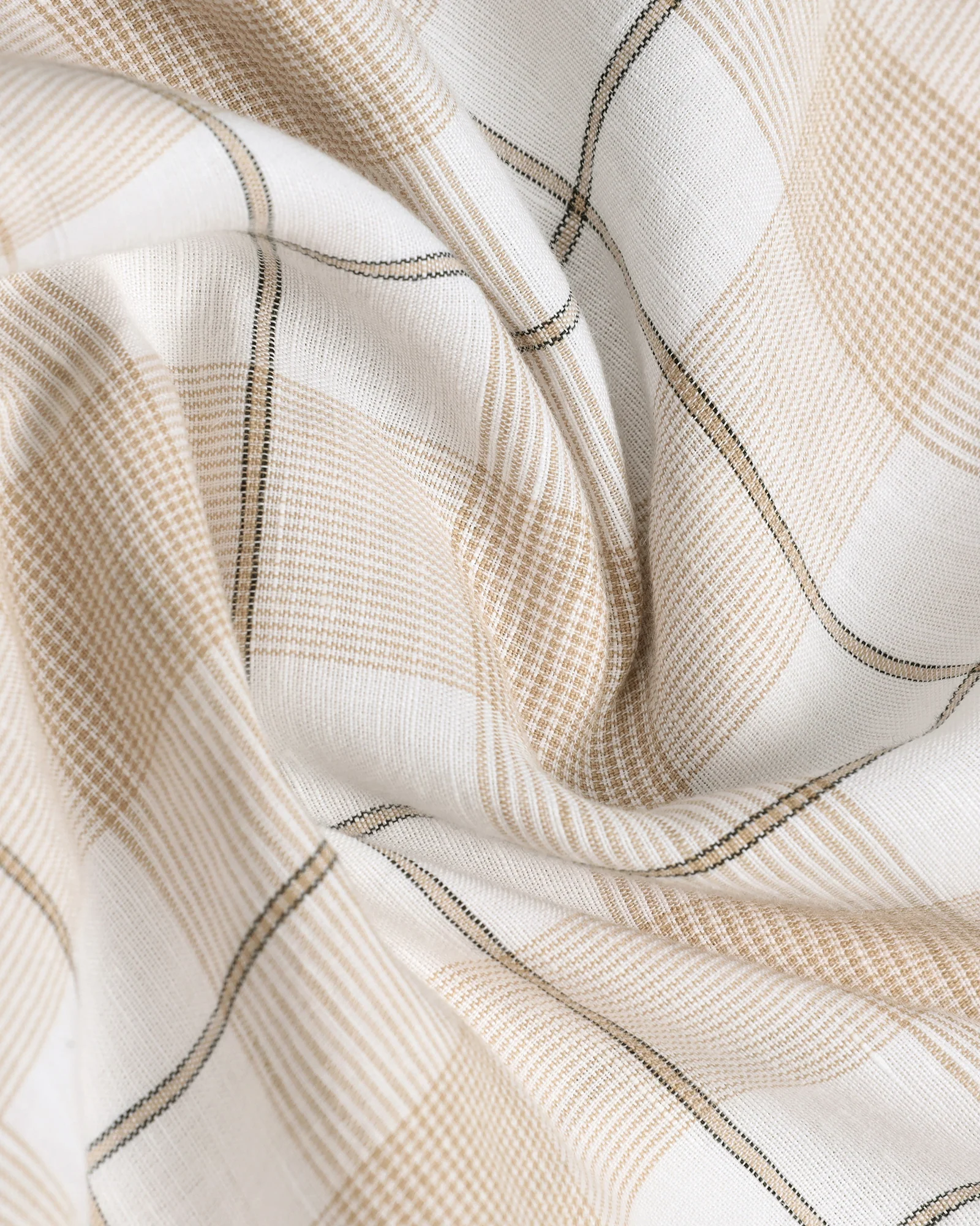 White Linen Check Shirt - Merik - Image 6