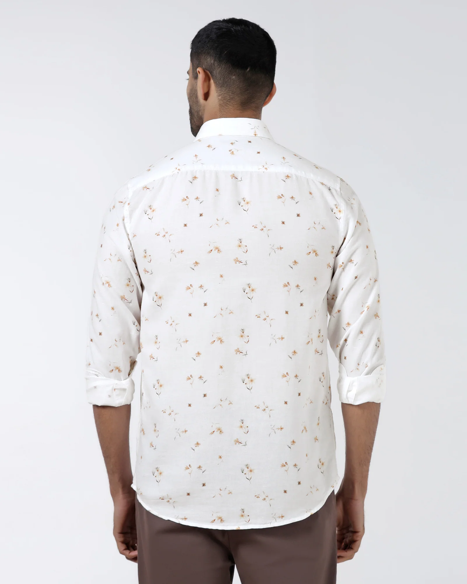 White Linen Printed Shirt - Arigo - Image 2