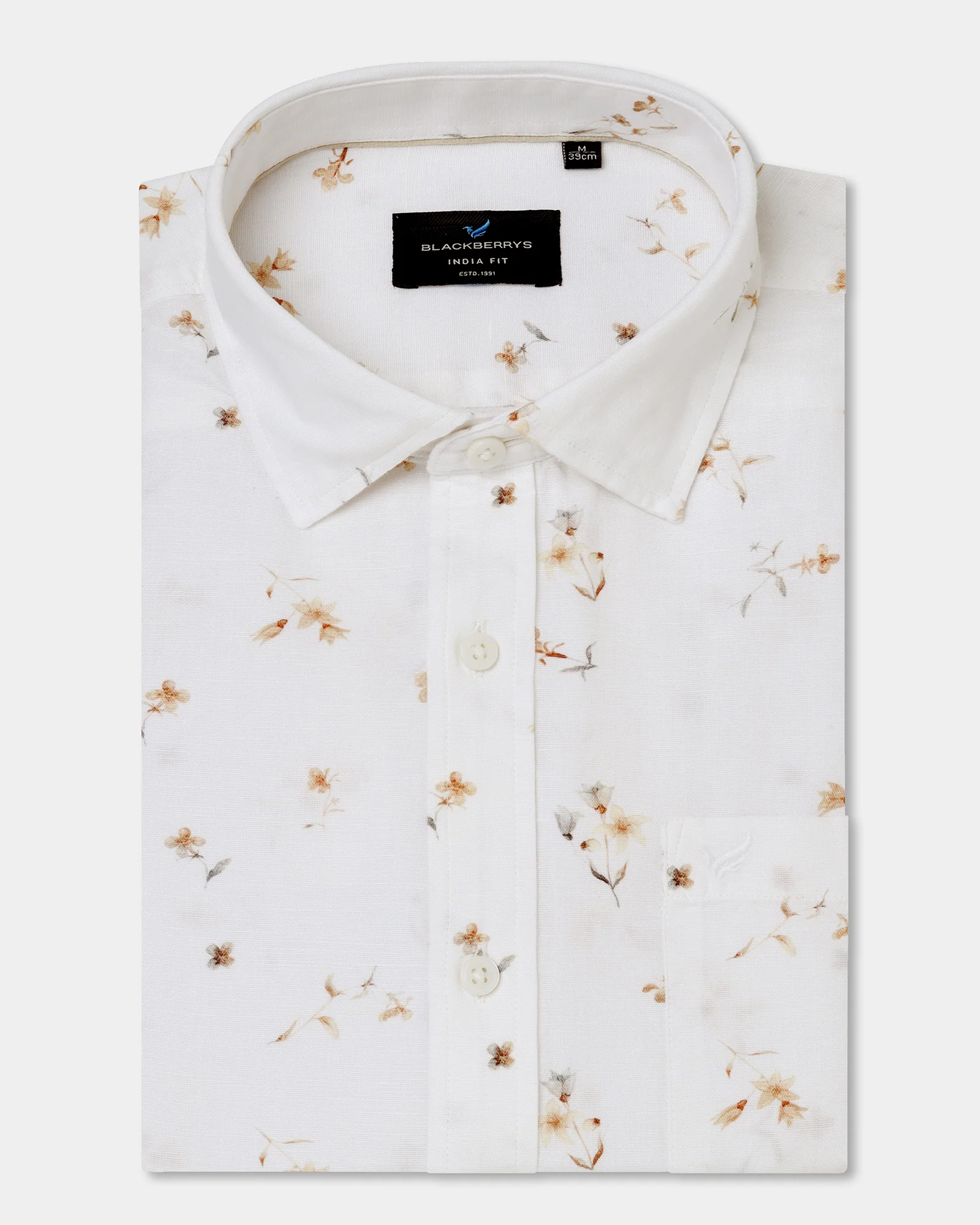 White Linen Printed Shirt - Arigo - Image 5