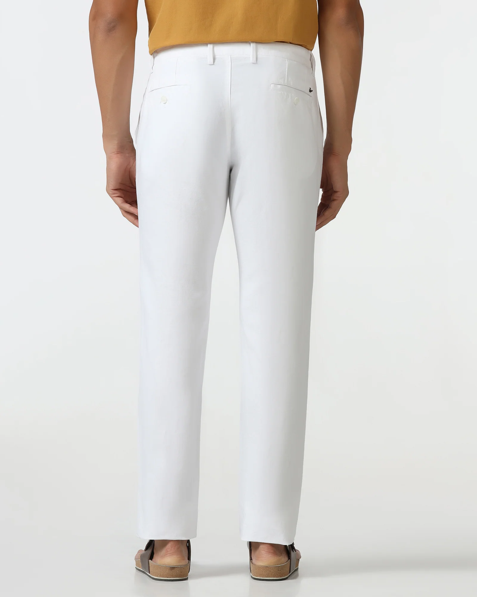 White Linen Solid Khakis - Kinsley - Image 2