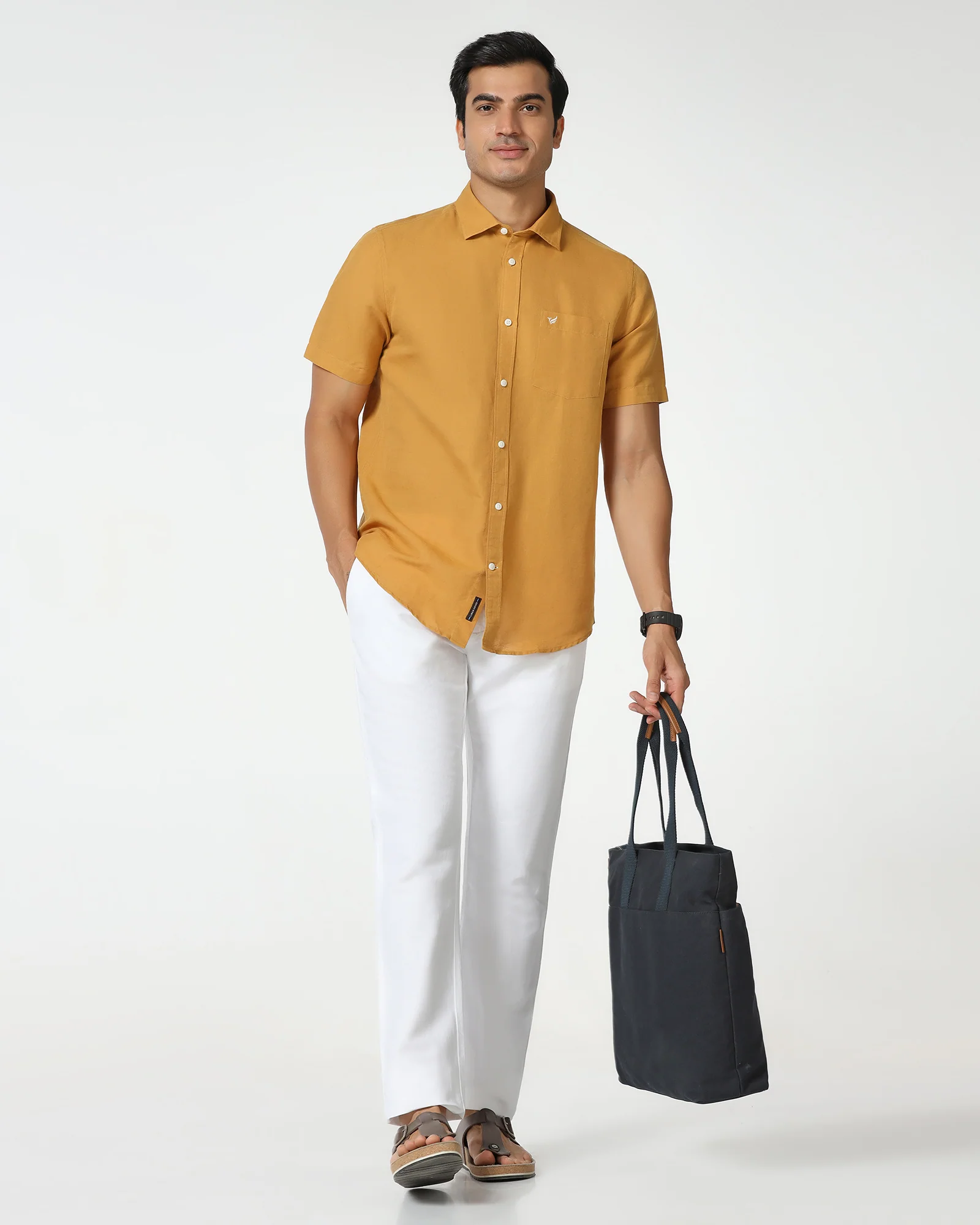 White Linen Solid Khakis - Kinsley - Image 5