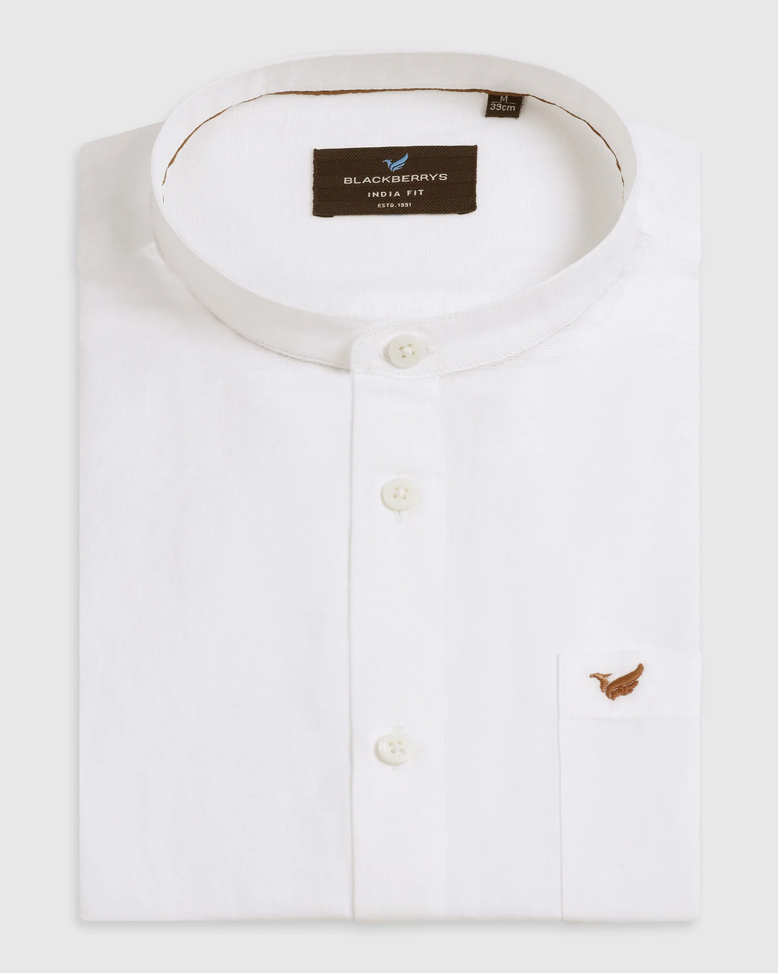 White Linen Solid Shirt - Salmon - Image 5