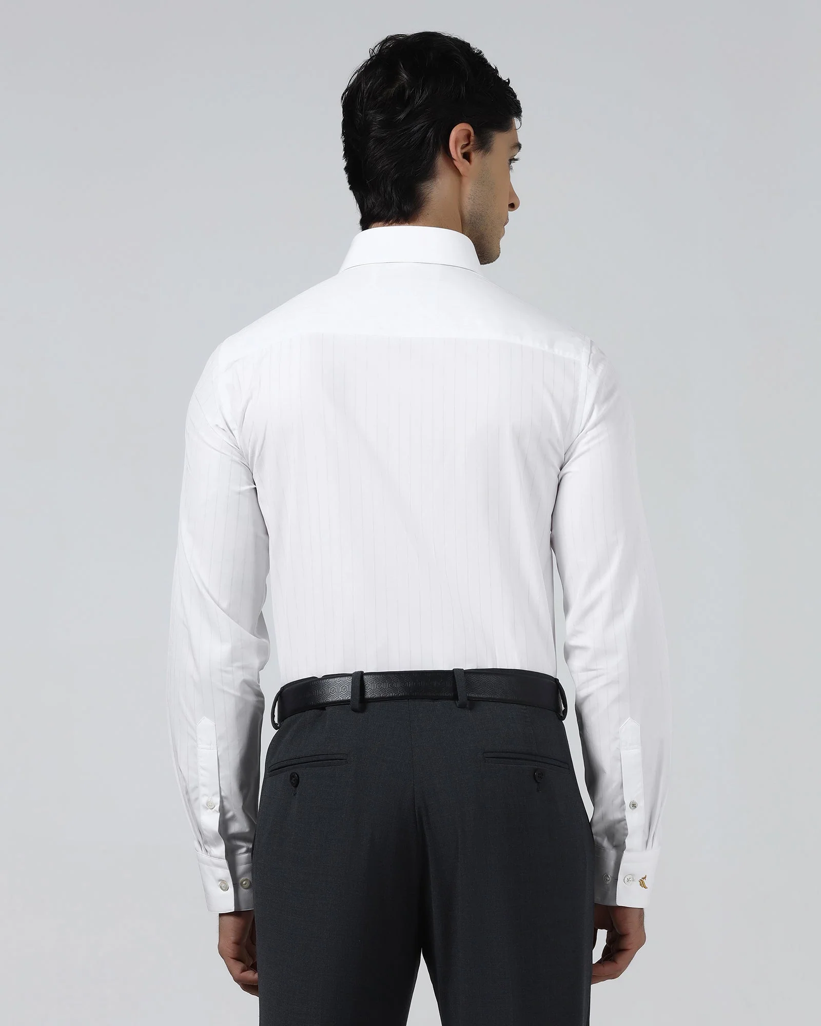 White Luxe Stripe Shirt - Oscar - Image 2
