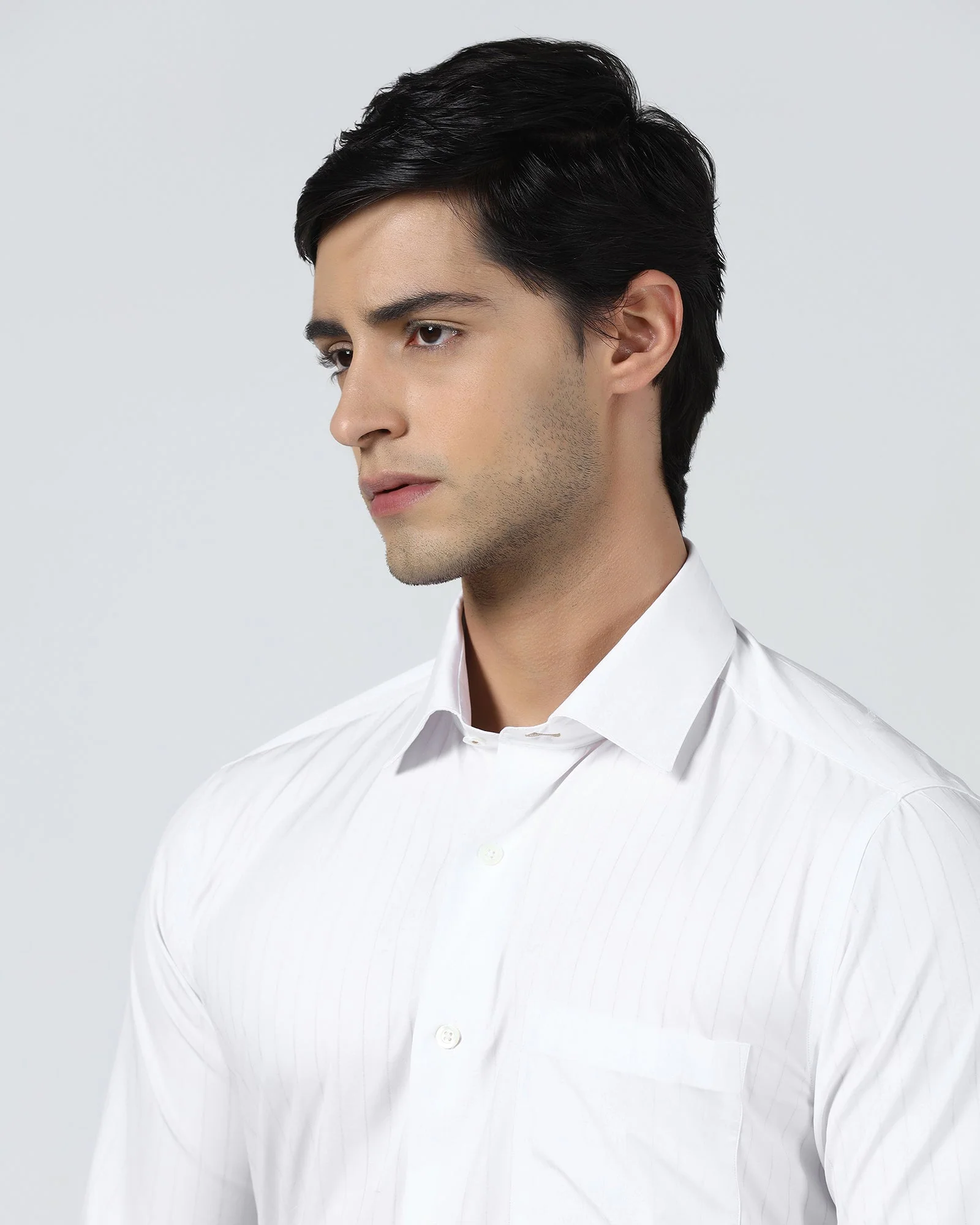 White Luxe Stripe Shirt - Oscar - Image 4