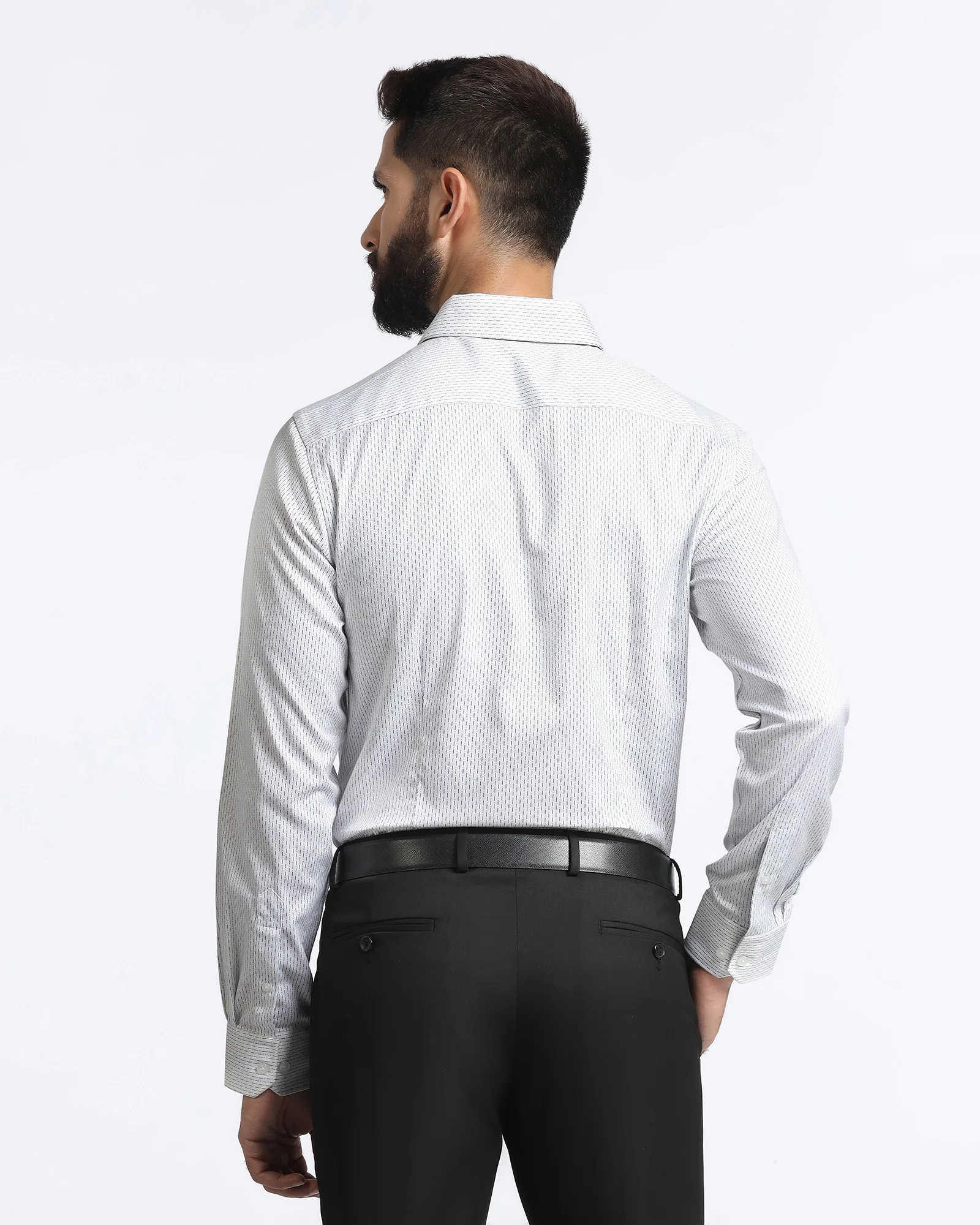 White Unwrinkle Printed Shirt - Radiant - Image 2