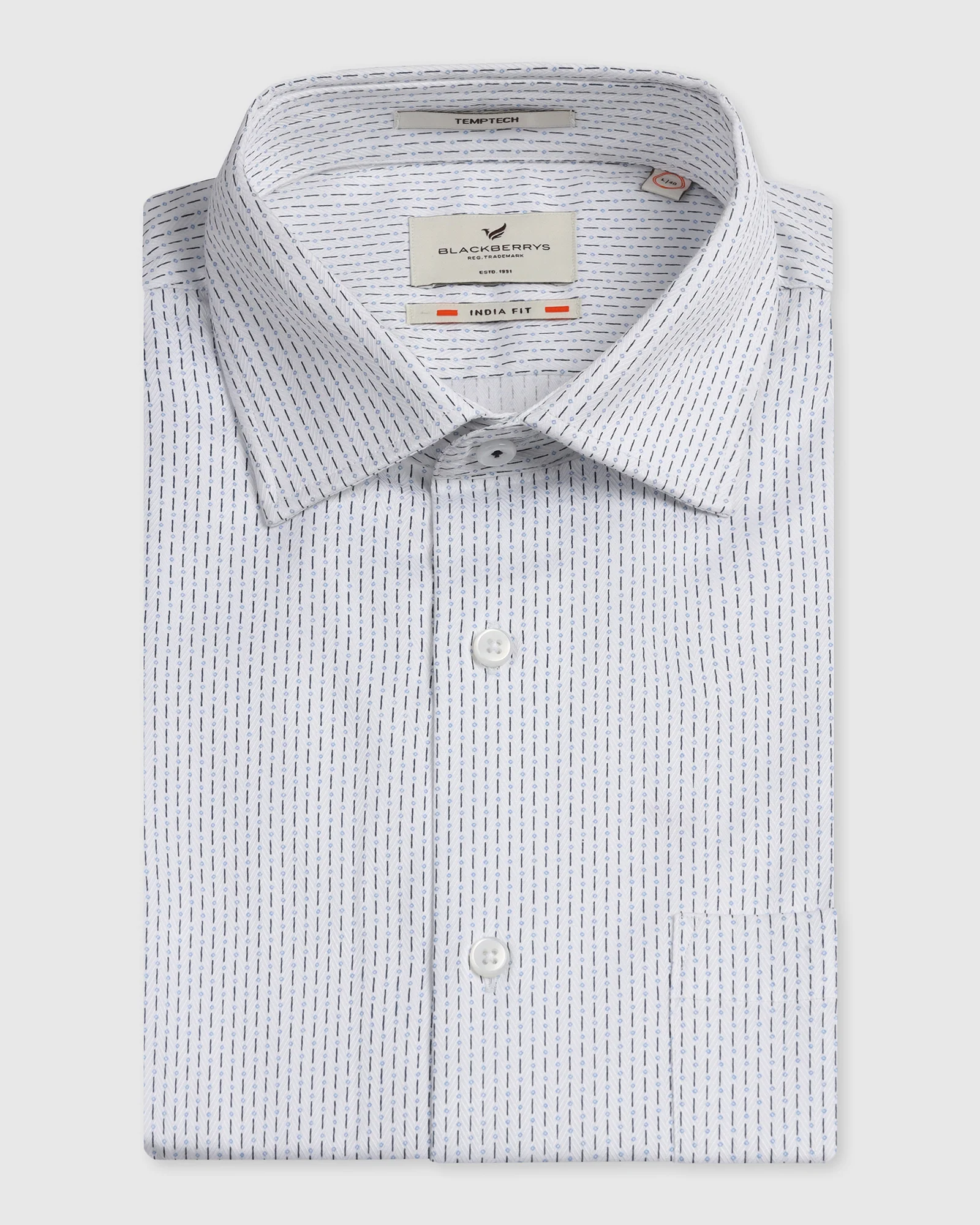 White Unwrinkle Printed Shirt - Radiant - Image 5