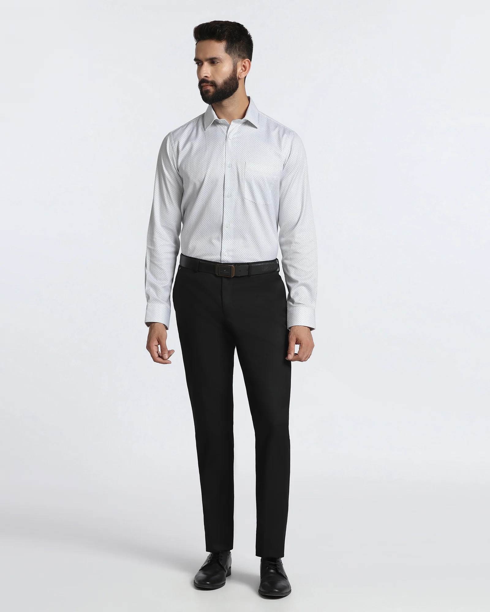 White Unwrinkle Printed Shirt - Radiant - Image 8