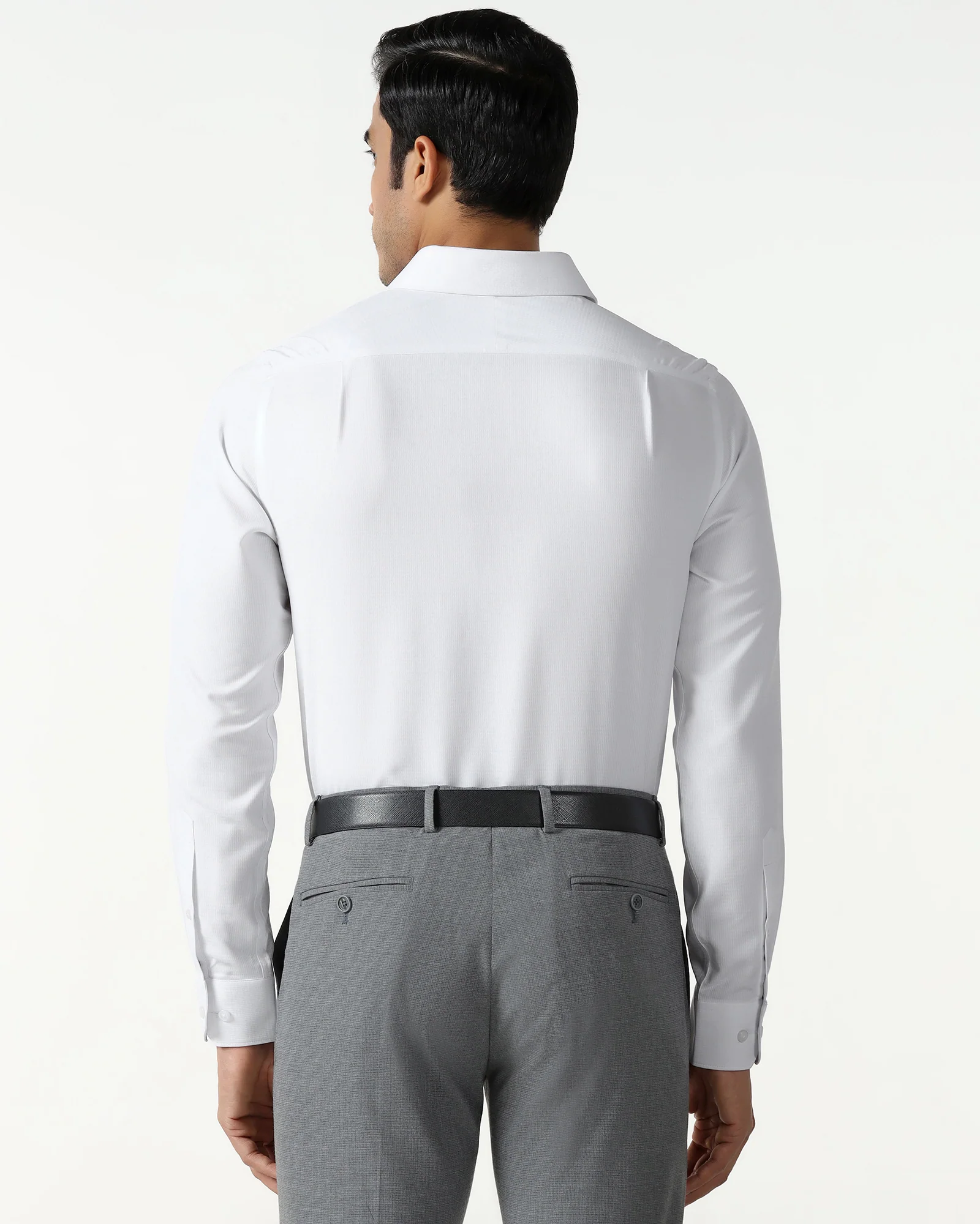 White Non Iron Textured Shirt - Reform - Image 2