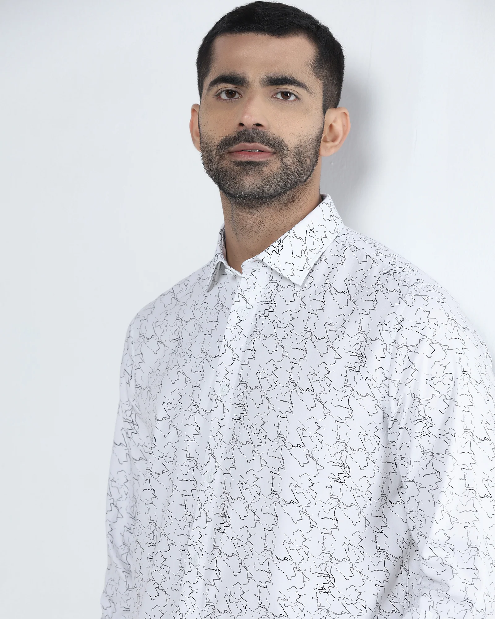 White Printed Shirt - Hoden - Image 4