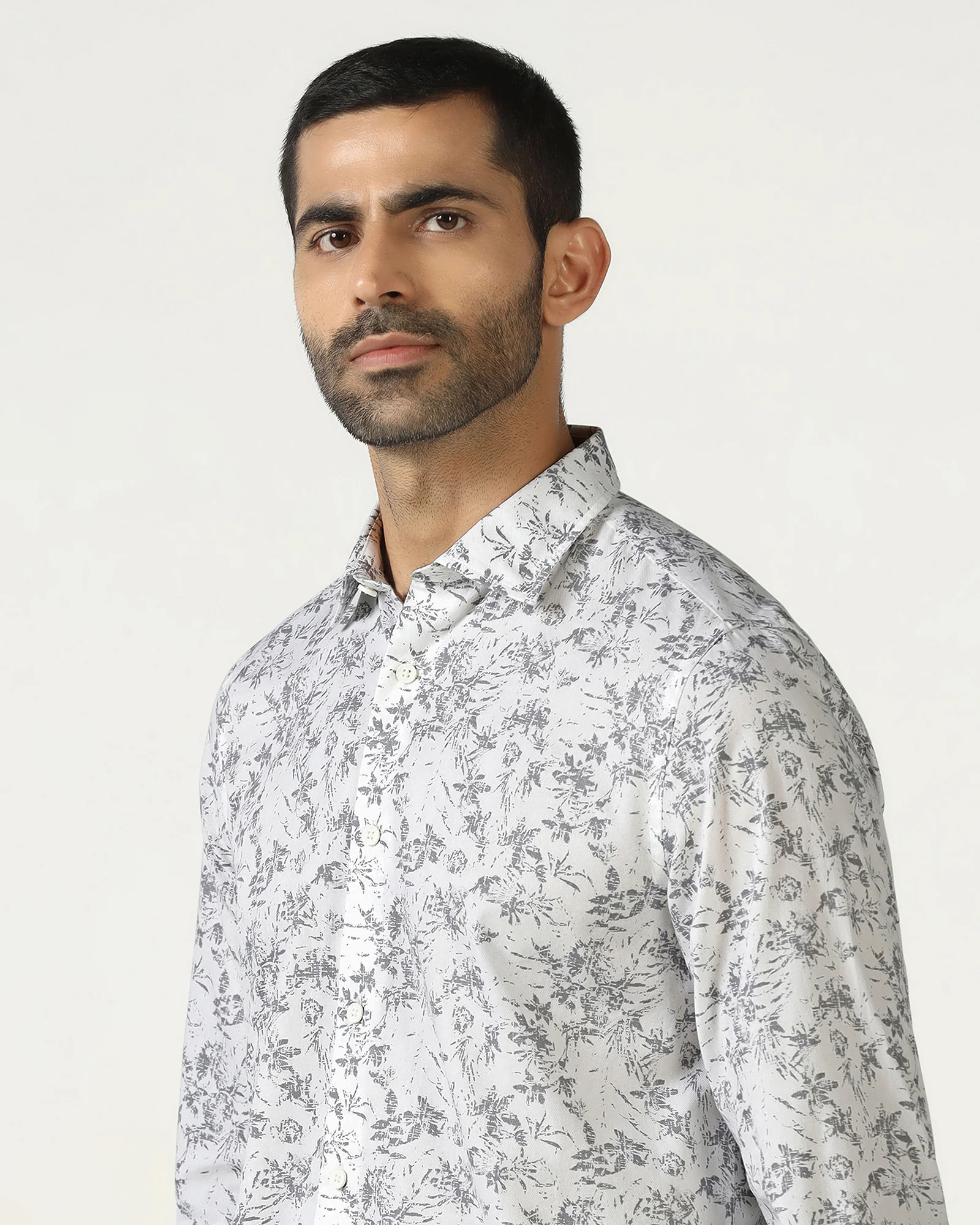 White Printed Shirt - Holten - Image 4