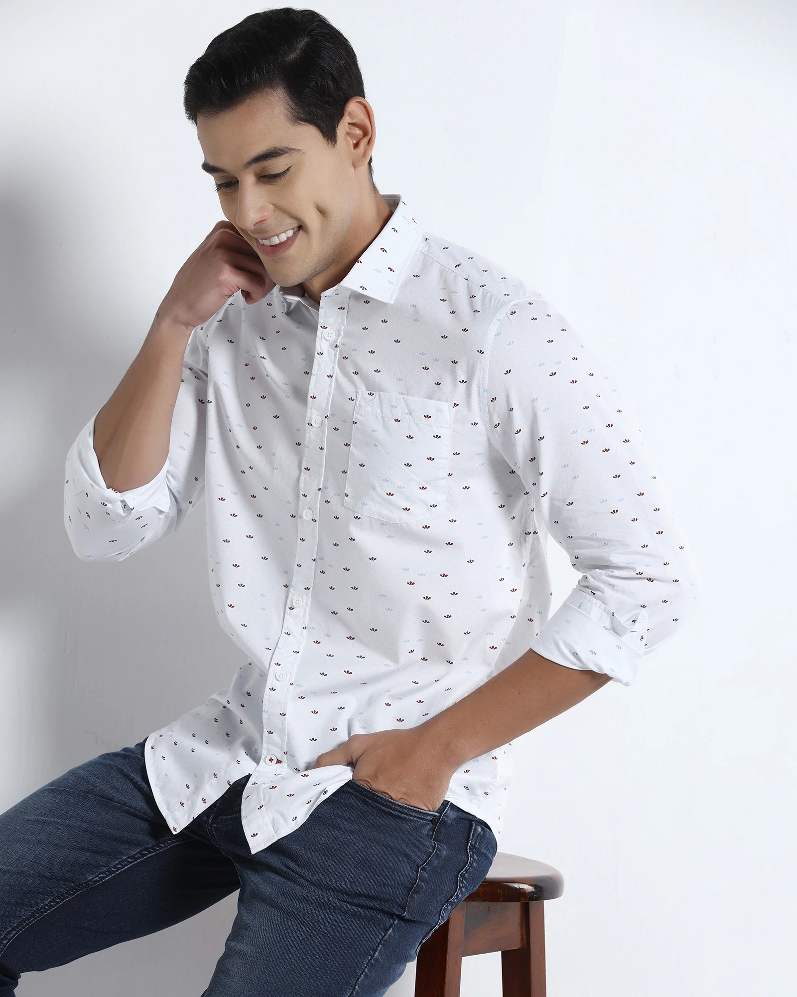 White Printed Shirt - Tobas - Image 7