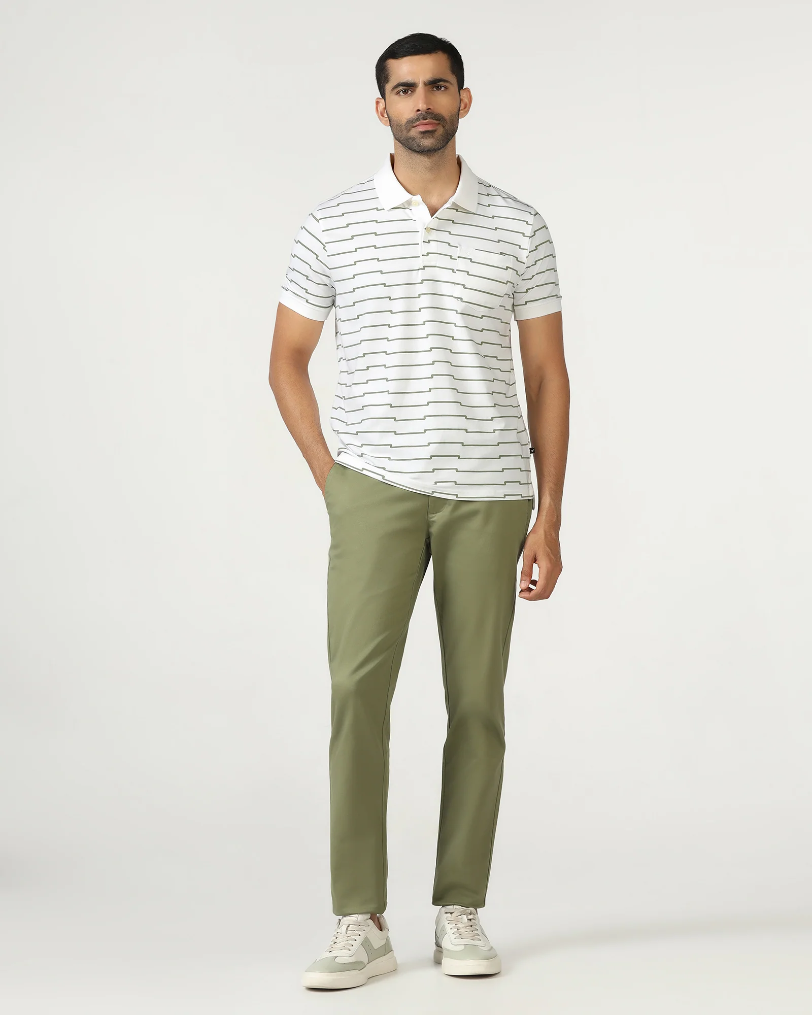 White Printed Polo - Maze - Image 3
