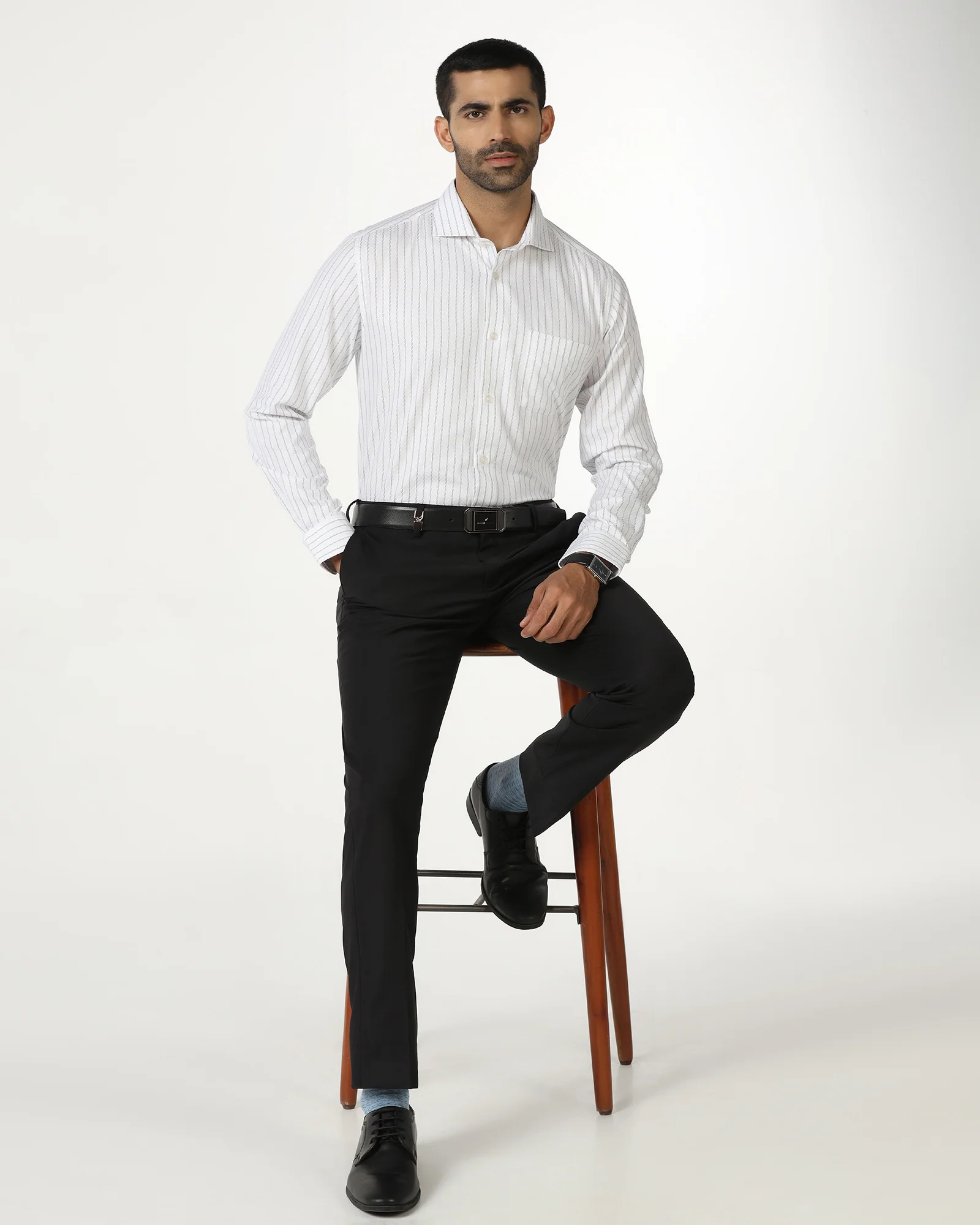 White Stripe Shirt - Rooter - Image 8