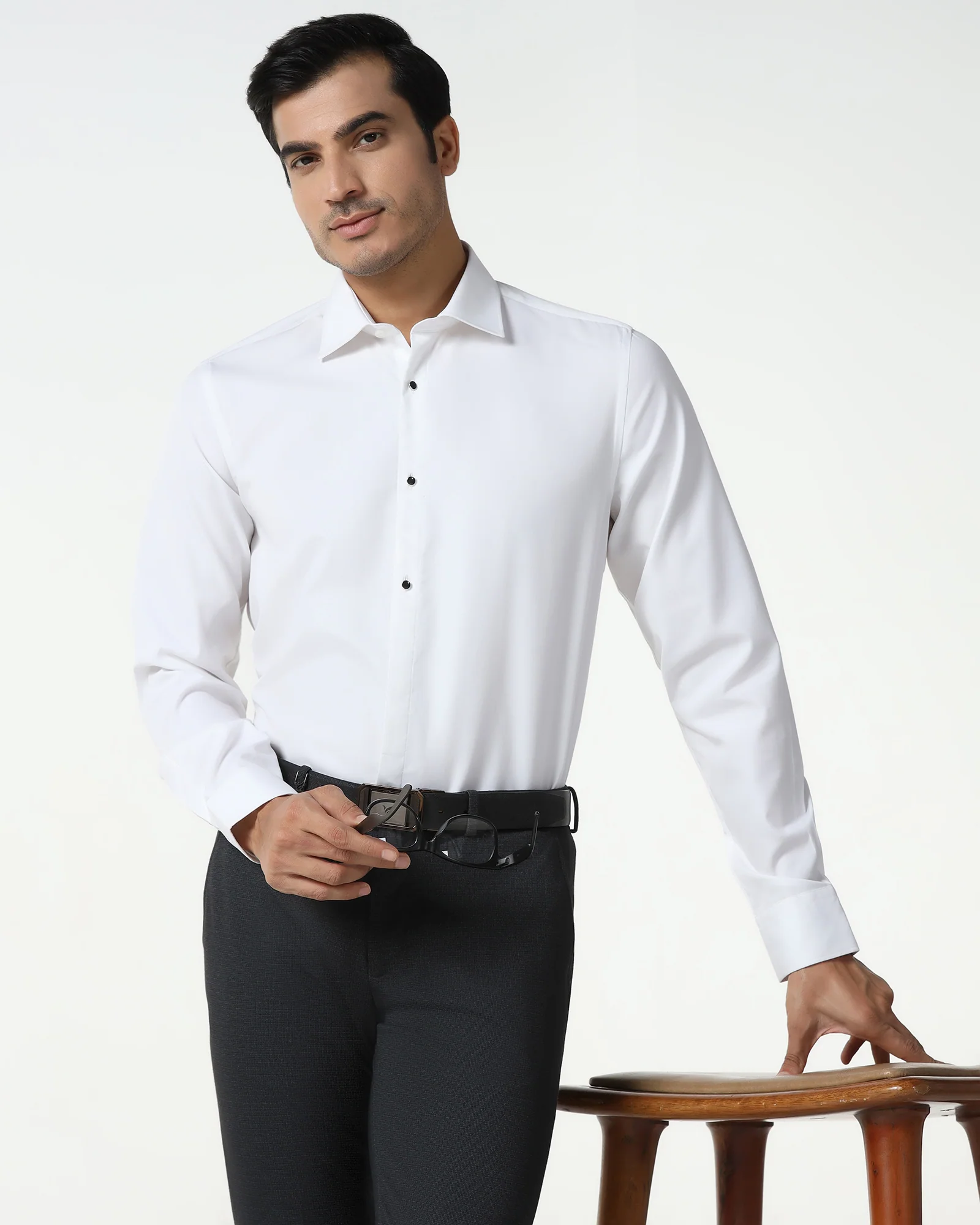 Super White Solid Shirt - Dallas