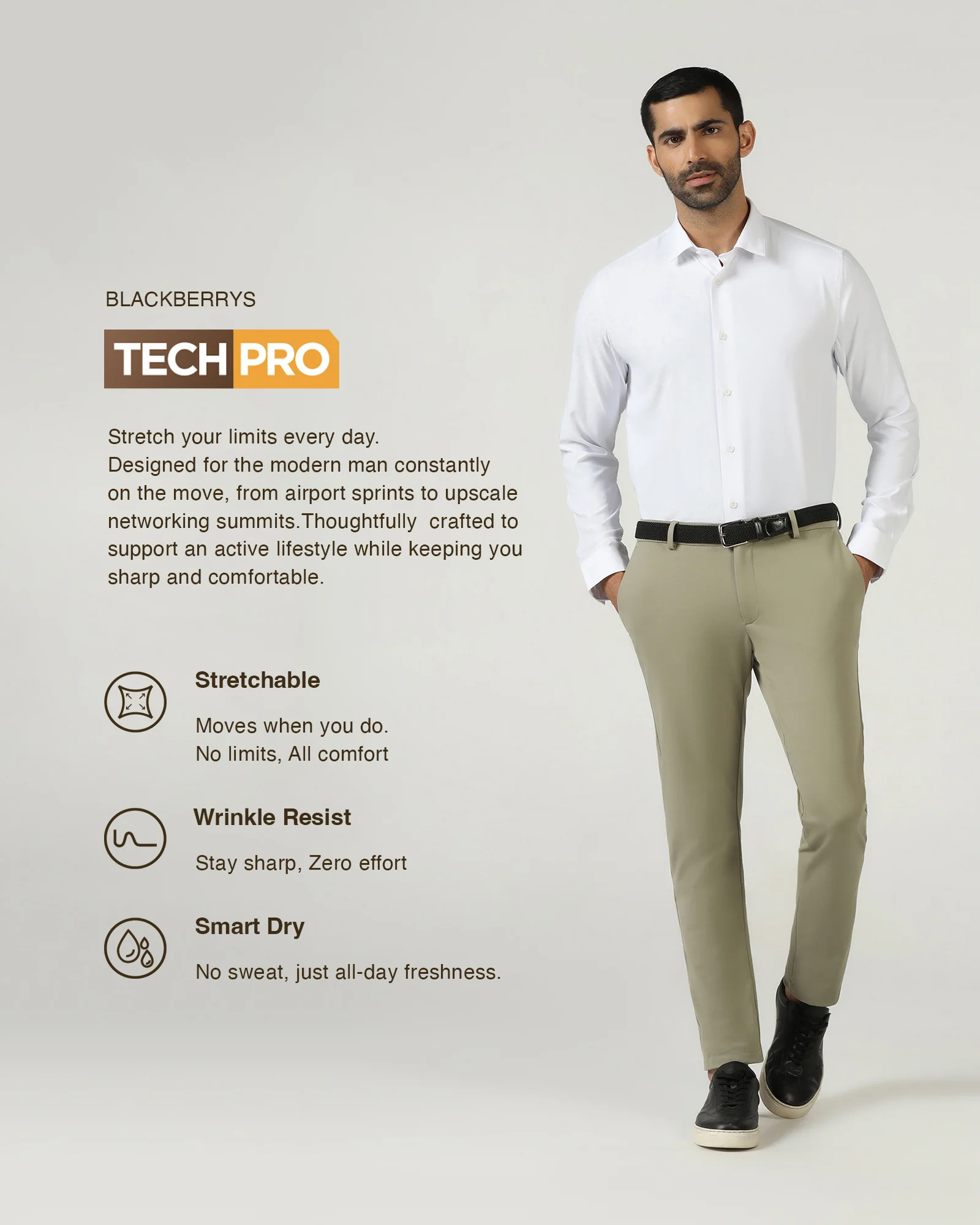 White TechPro Solid Shirt - Shephard - Image 3