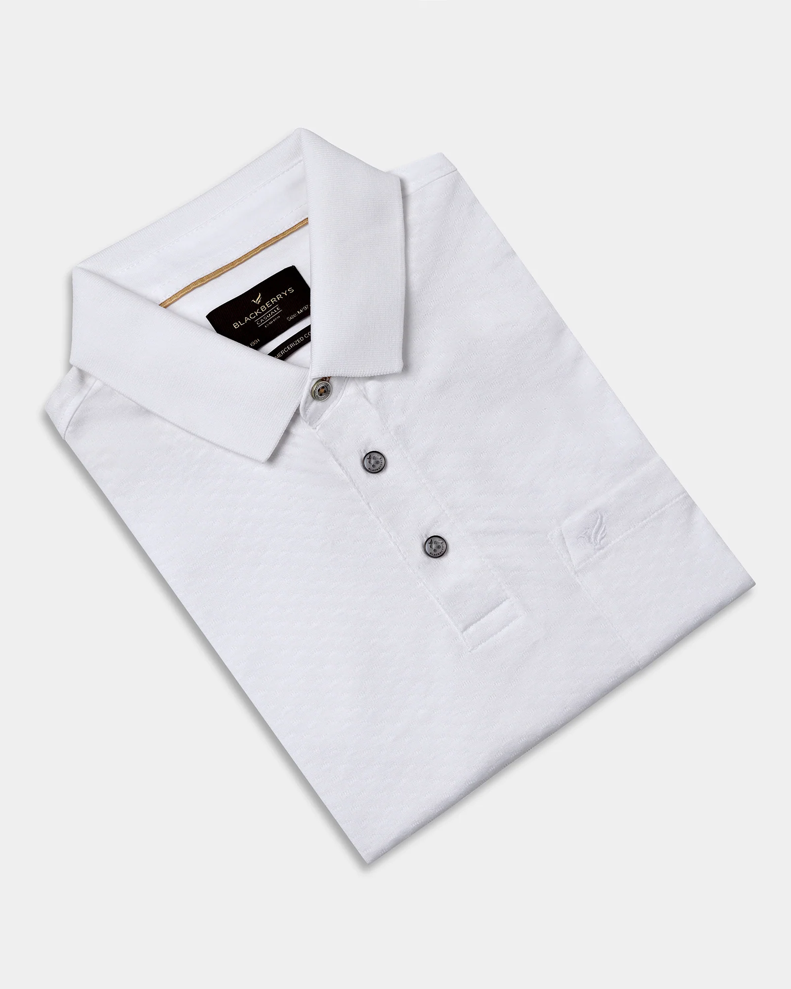 White Textured Polo - Gama - Image 5