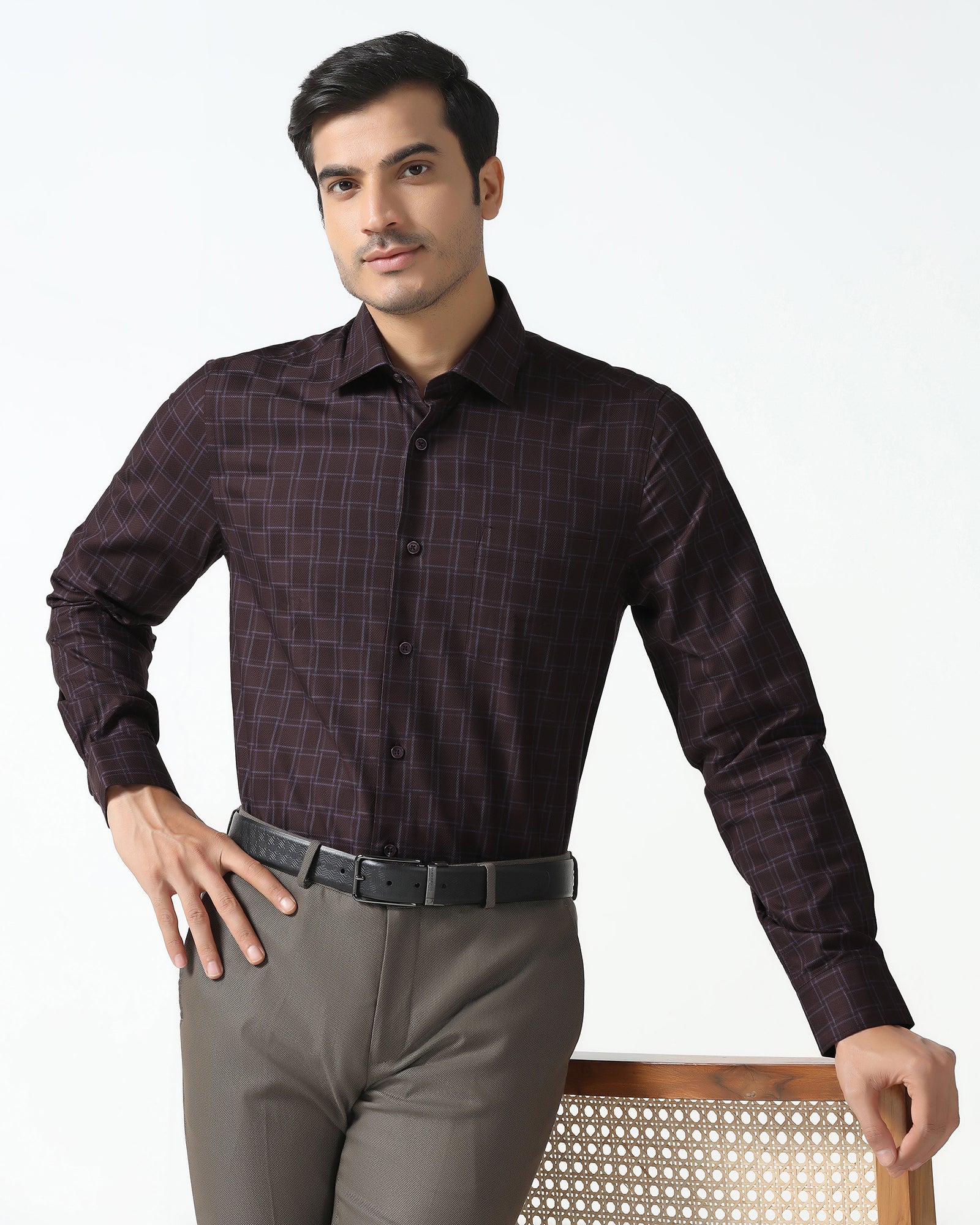 Wine Check Shirt - Ratio